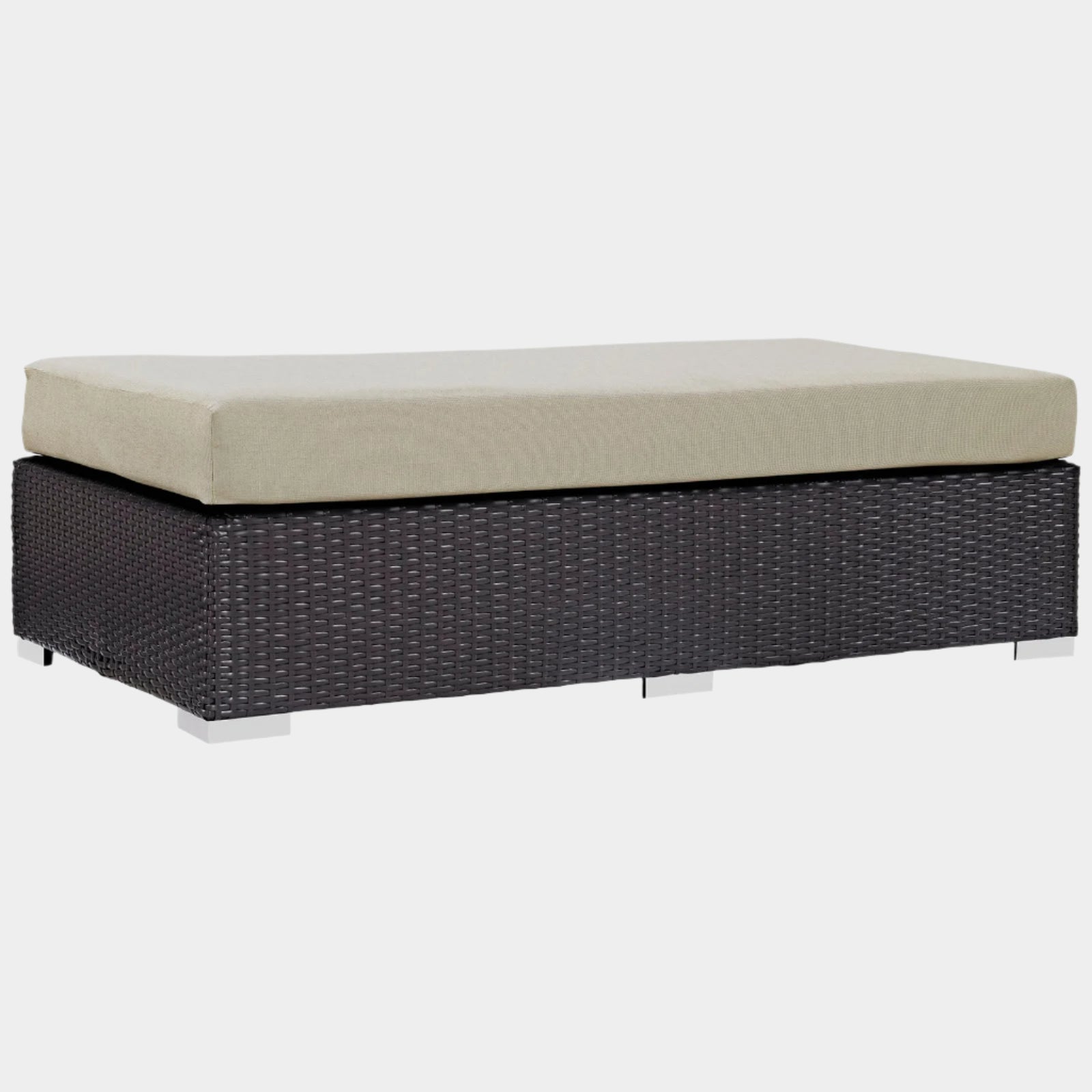 Convene Outdoor Patio Fabric Rectangle Ottoman