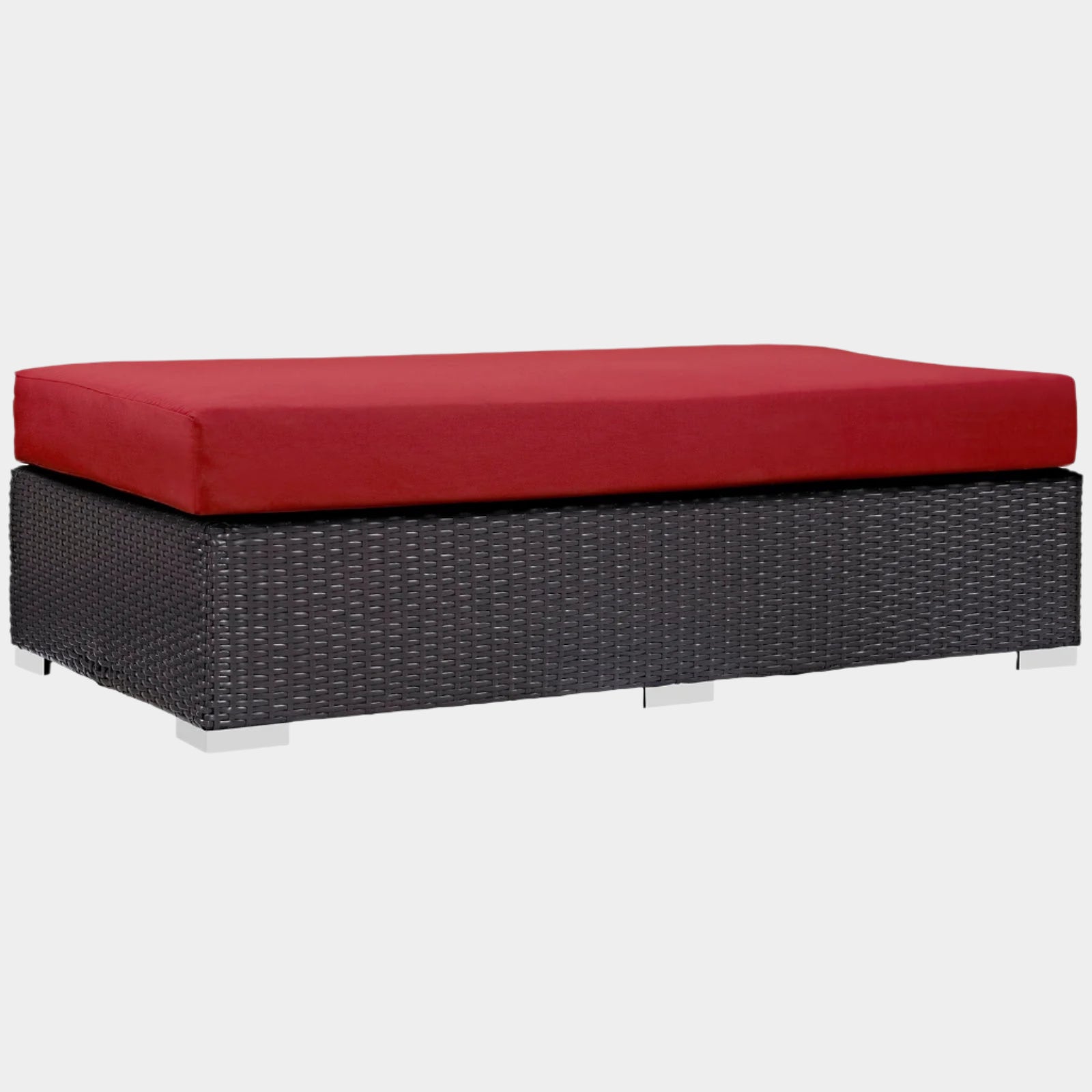 Convene Outdoor Patio Fabric Rectangle Ottoman