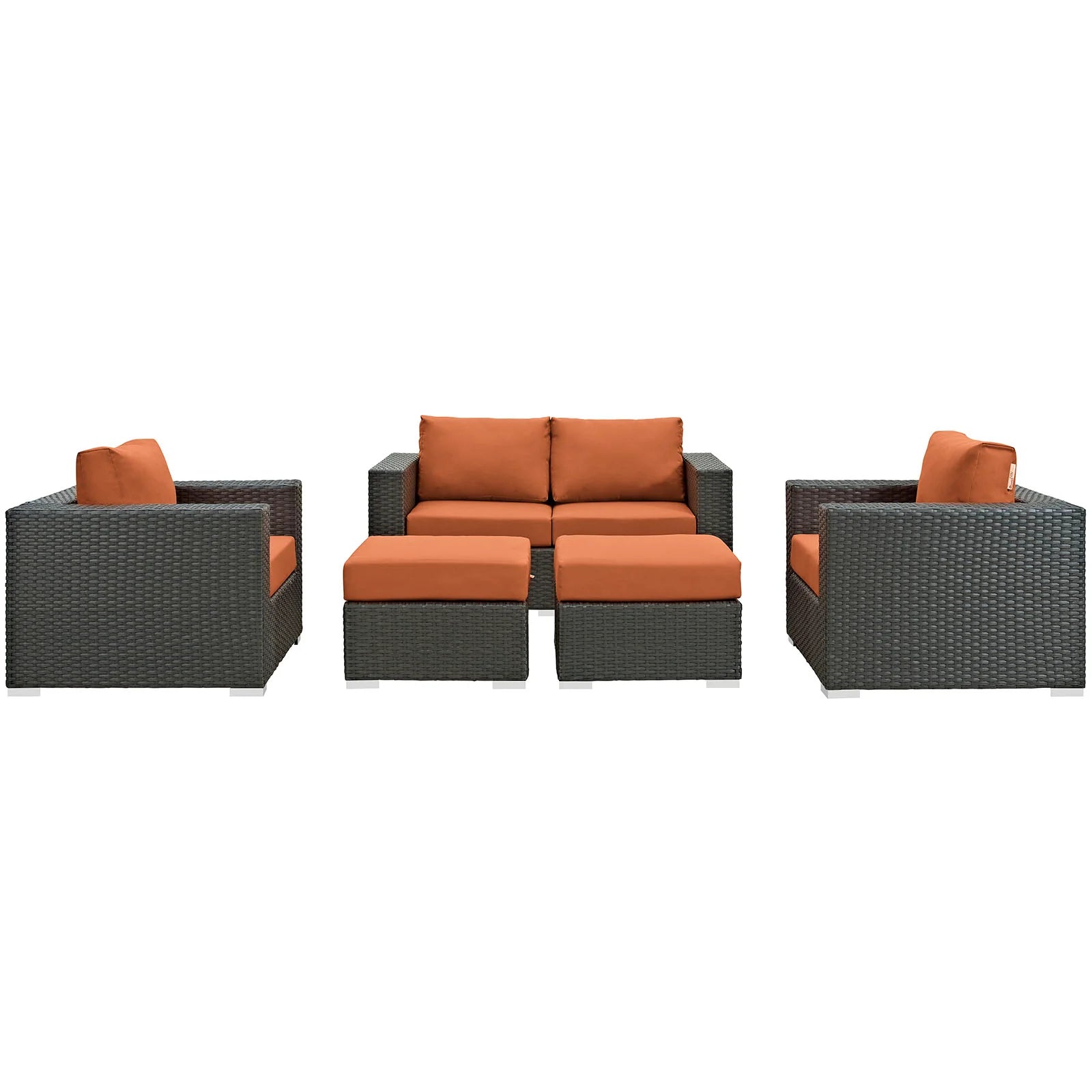 Sojourn 5 Piece Outdoor Patio Sunbrella® Sectional Set
