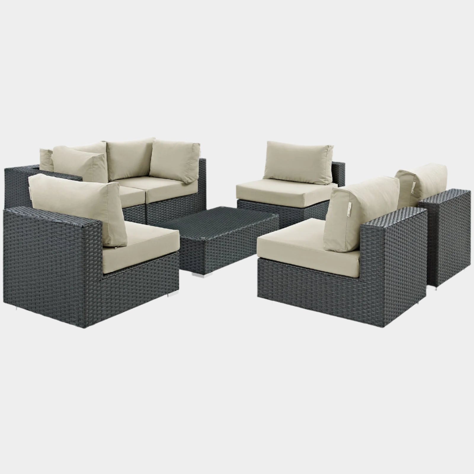 Sojourn 7 Piece Outdoor Patio Sunbrella® Sectional Set