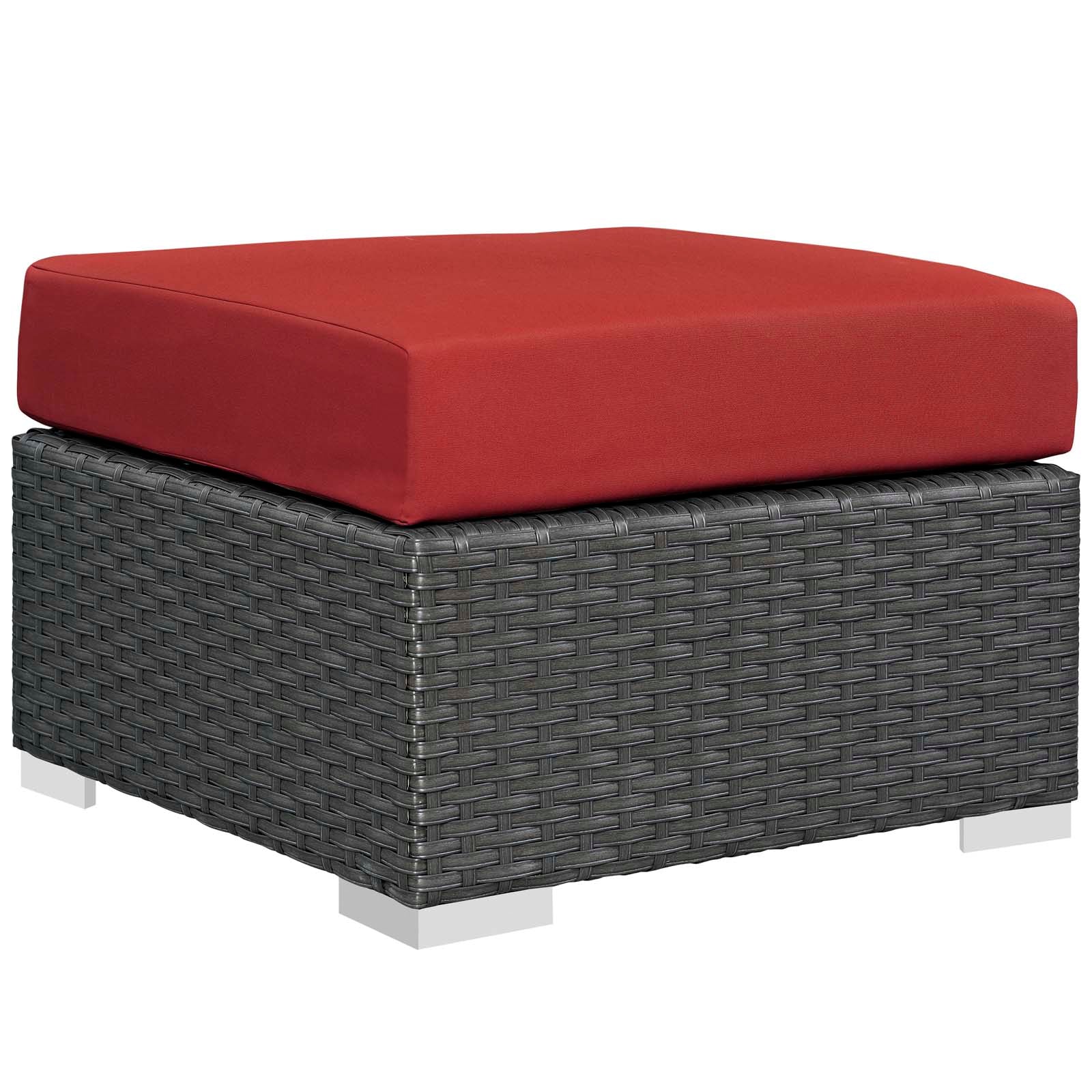 Sojourn 11 Piece Outdoor Patio Sunbrella® Sectional Set in Canvas Red