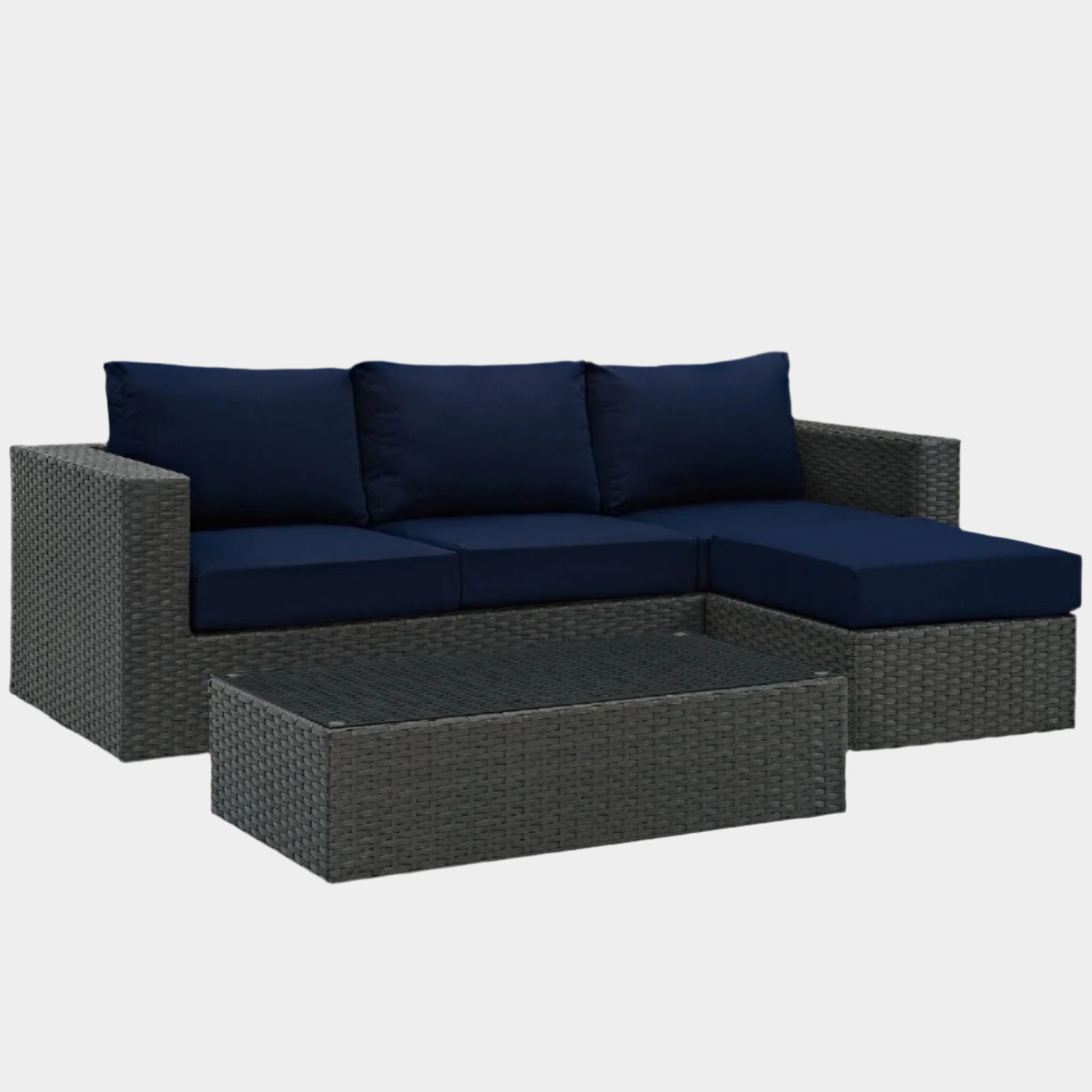 Sojourn 3 Piece Outdoor Patio Sunbrella® Sectional Set