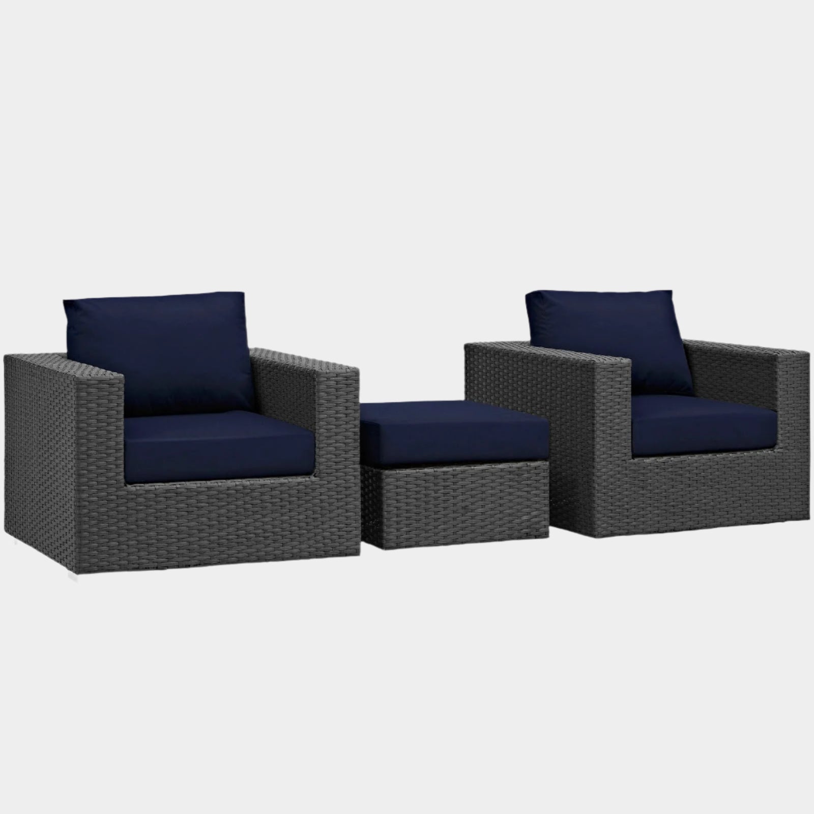 Sojourn 3 Piece Outdoor Patio Sunbrella® Sectional Set