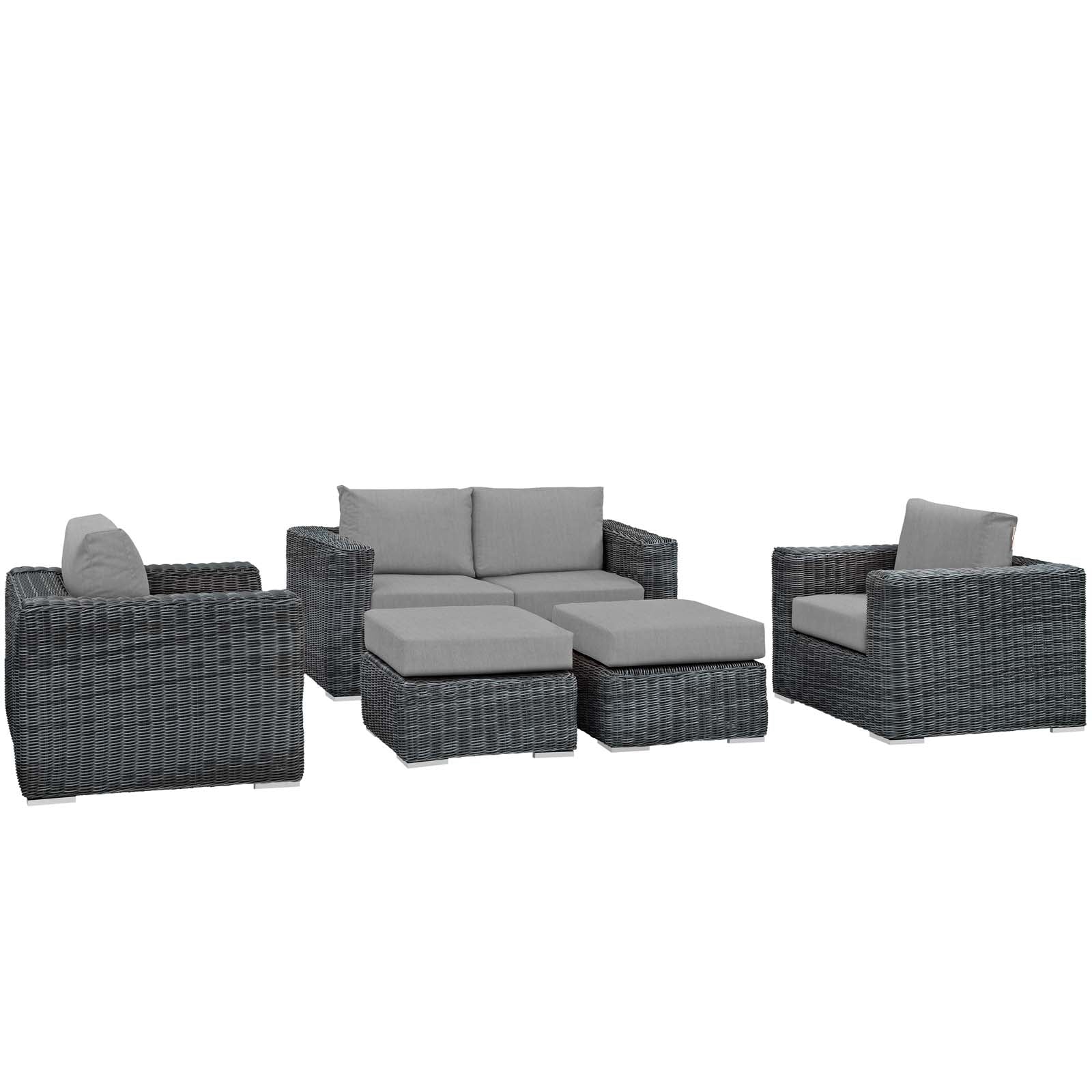 Summon 5 Piece Outdoor Patio Sunbrella® Sectional Set