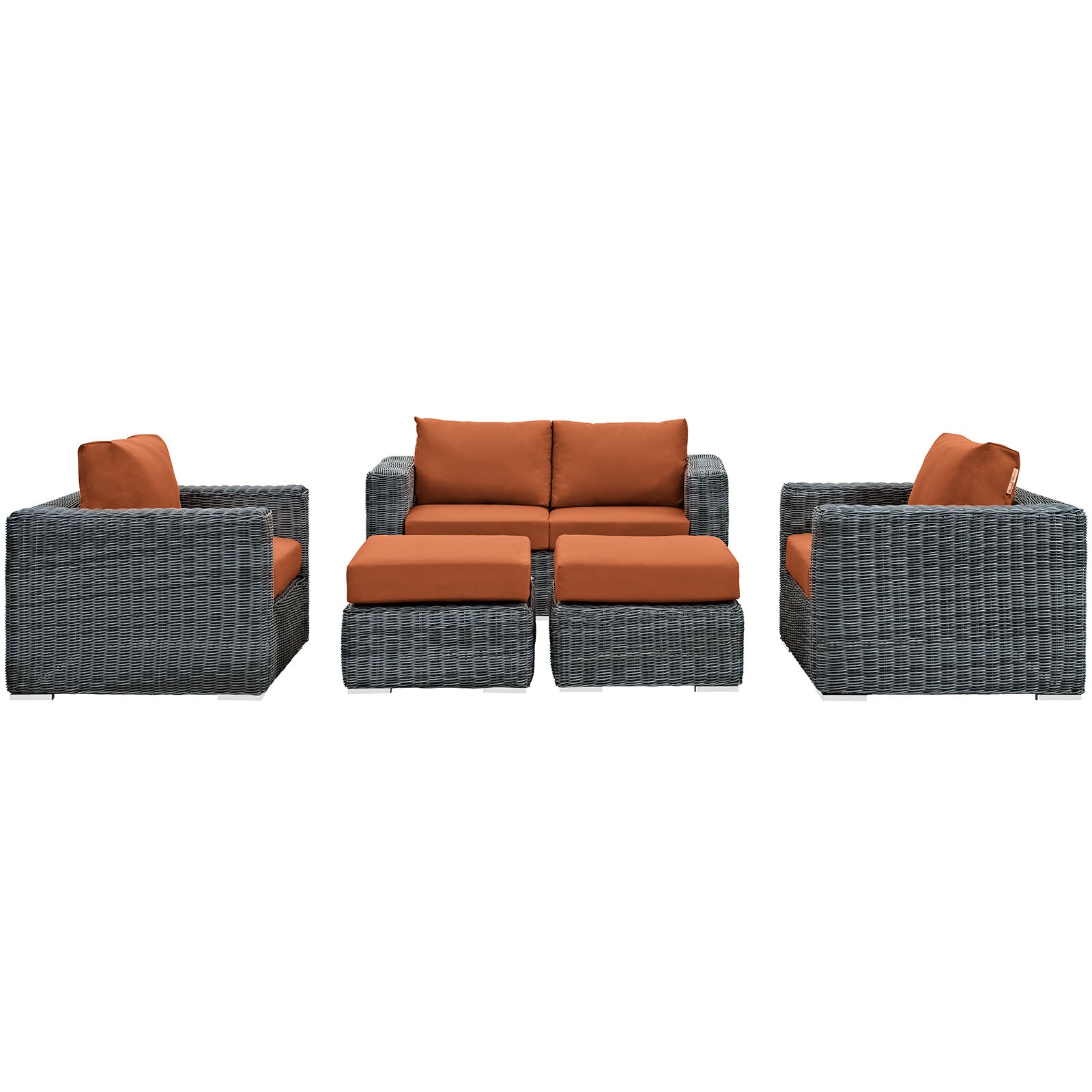 Summon 5 Piece Outdoor Patio Sunbrella® Sectional Set