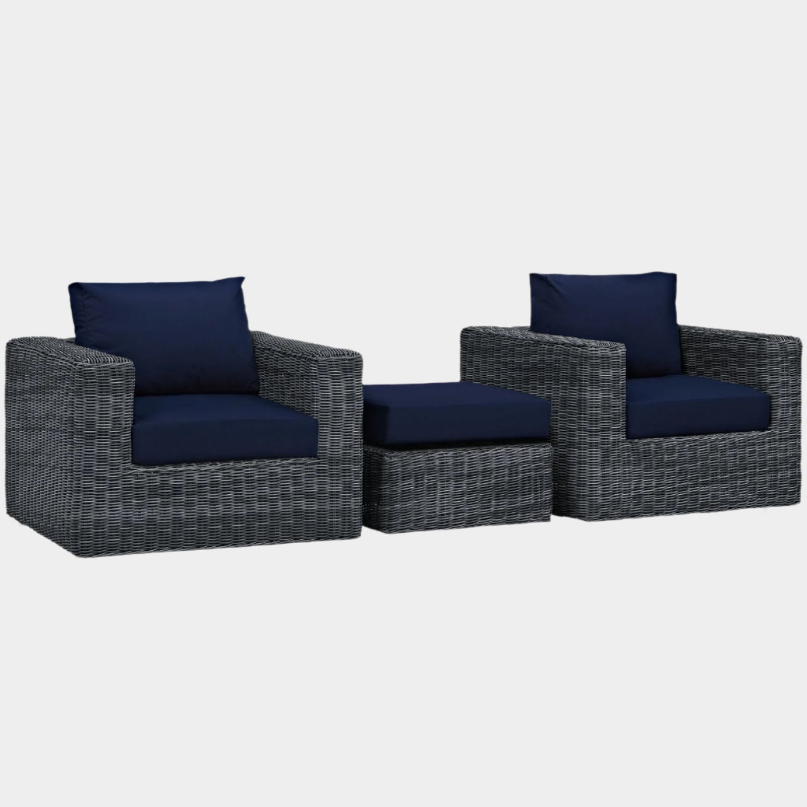 Summon 3 Piece Outdoor Patio Sunbrella® Sectional Set