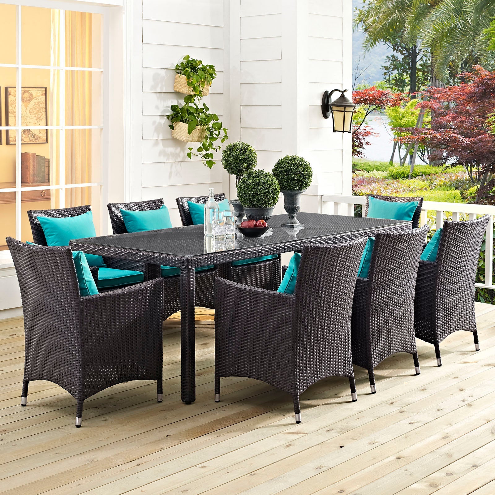 Convene 82" Outdoor Patio Dining Table in Espresso