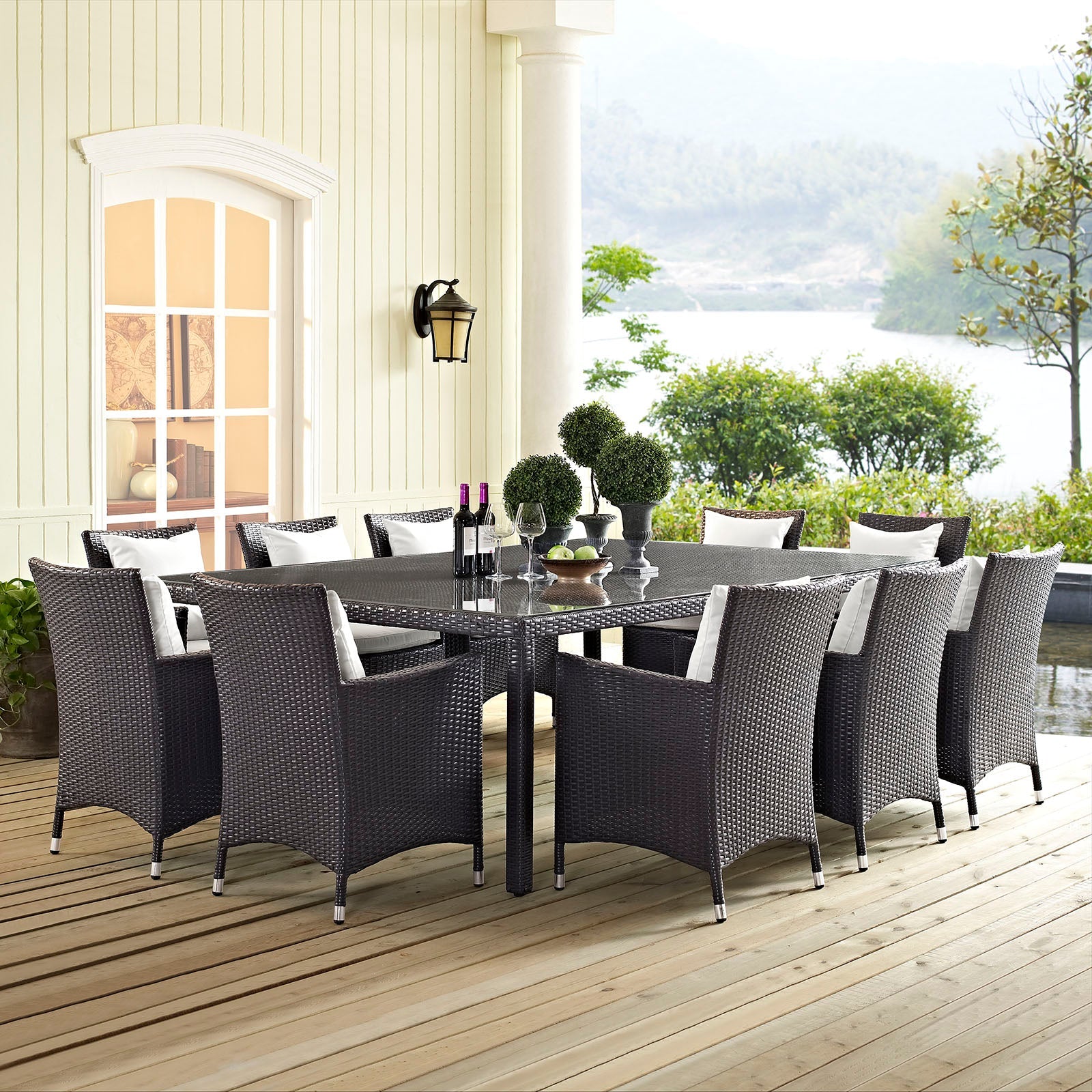 Convene 90" Outdoor Patio Dining Table in Espresso