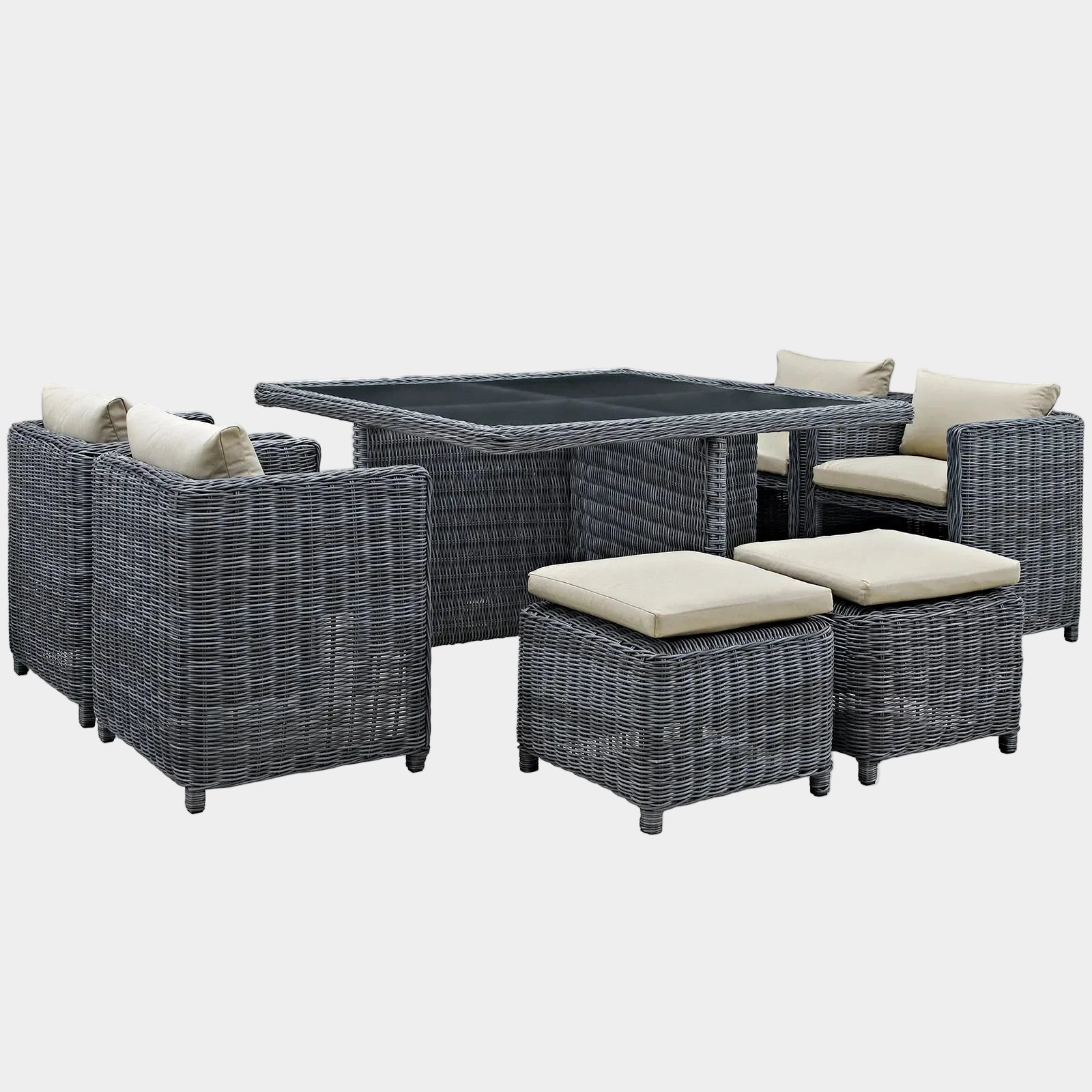 Summon 9 Piece Outdoor Patio Sunbrella® Dining Set