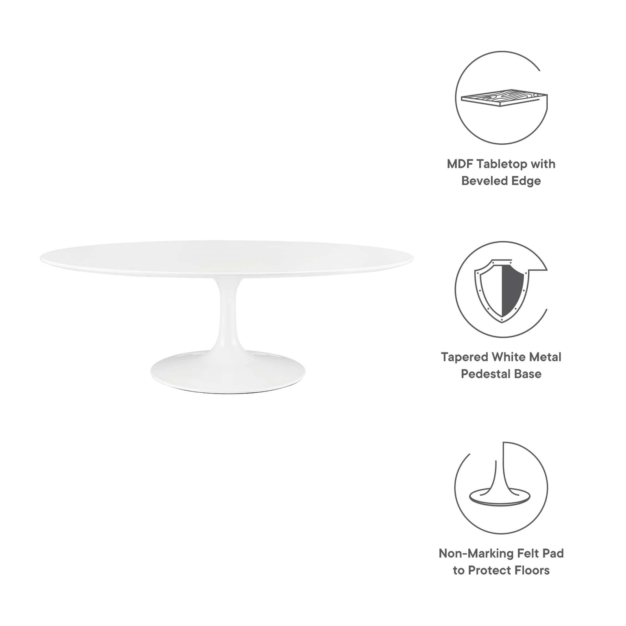 Oval-Shaped Wood Coffee Table
