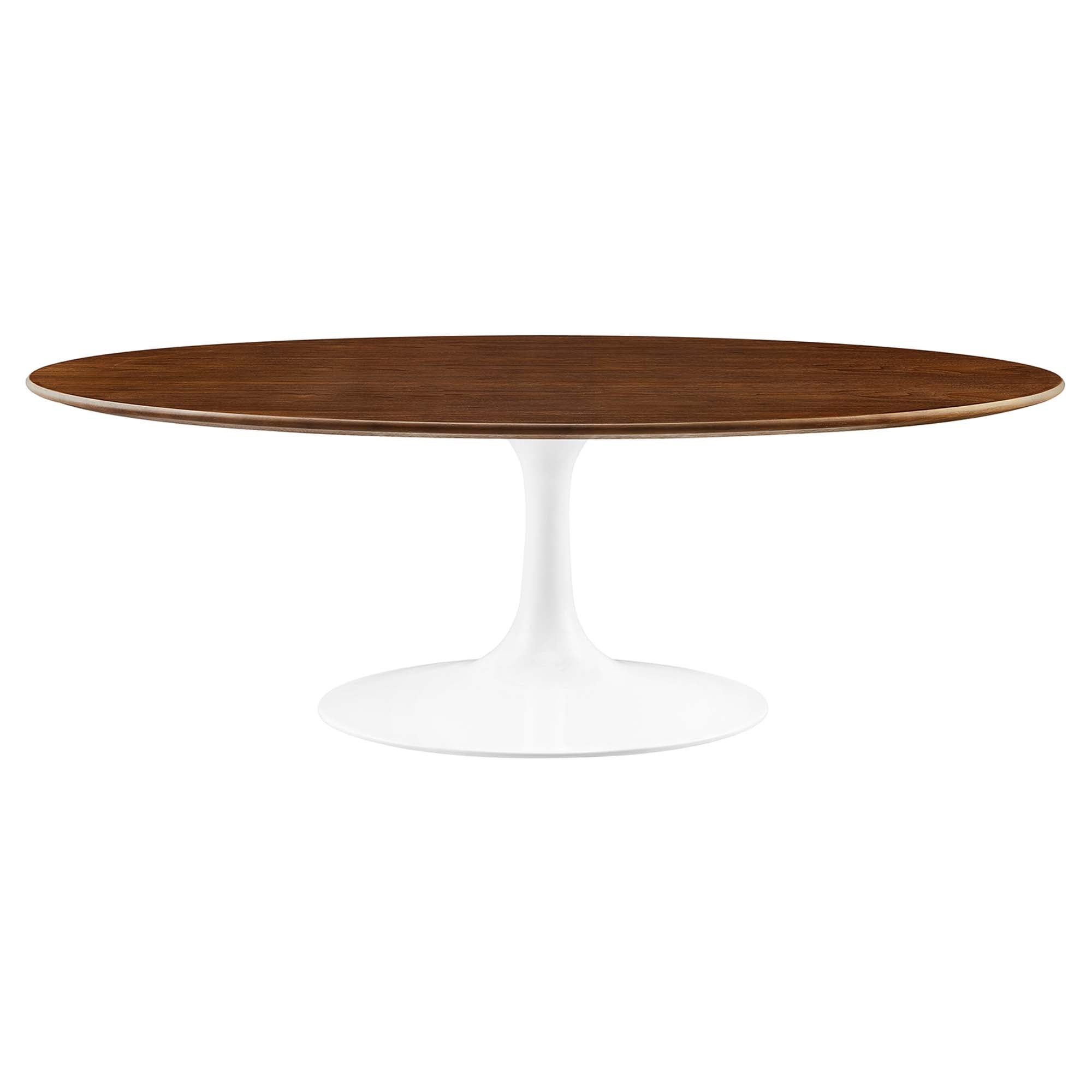 Oval-Shaped Wood Coffee Table