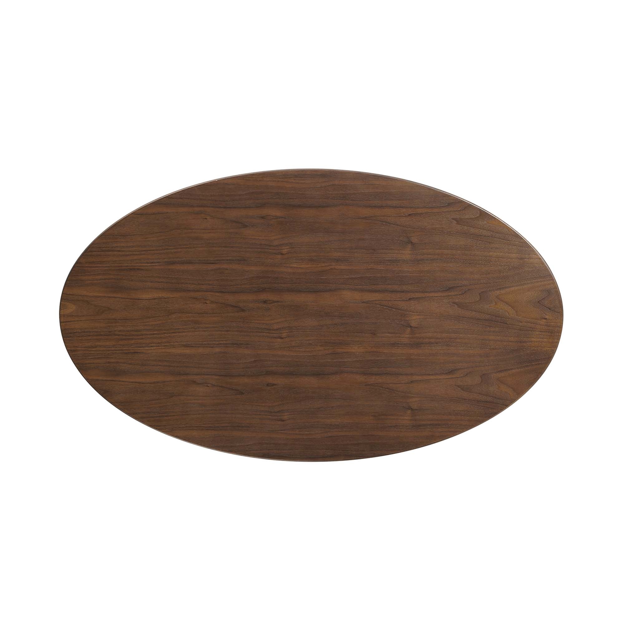 Oval-Shaped Wood Coffee Table