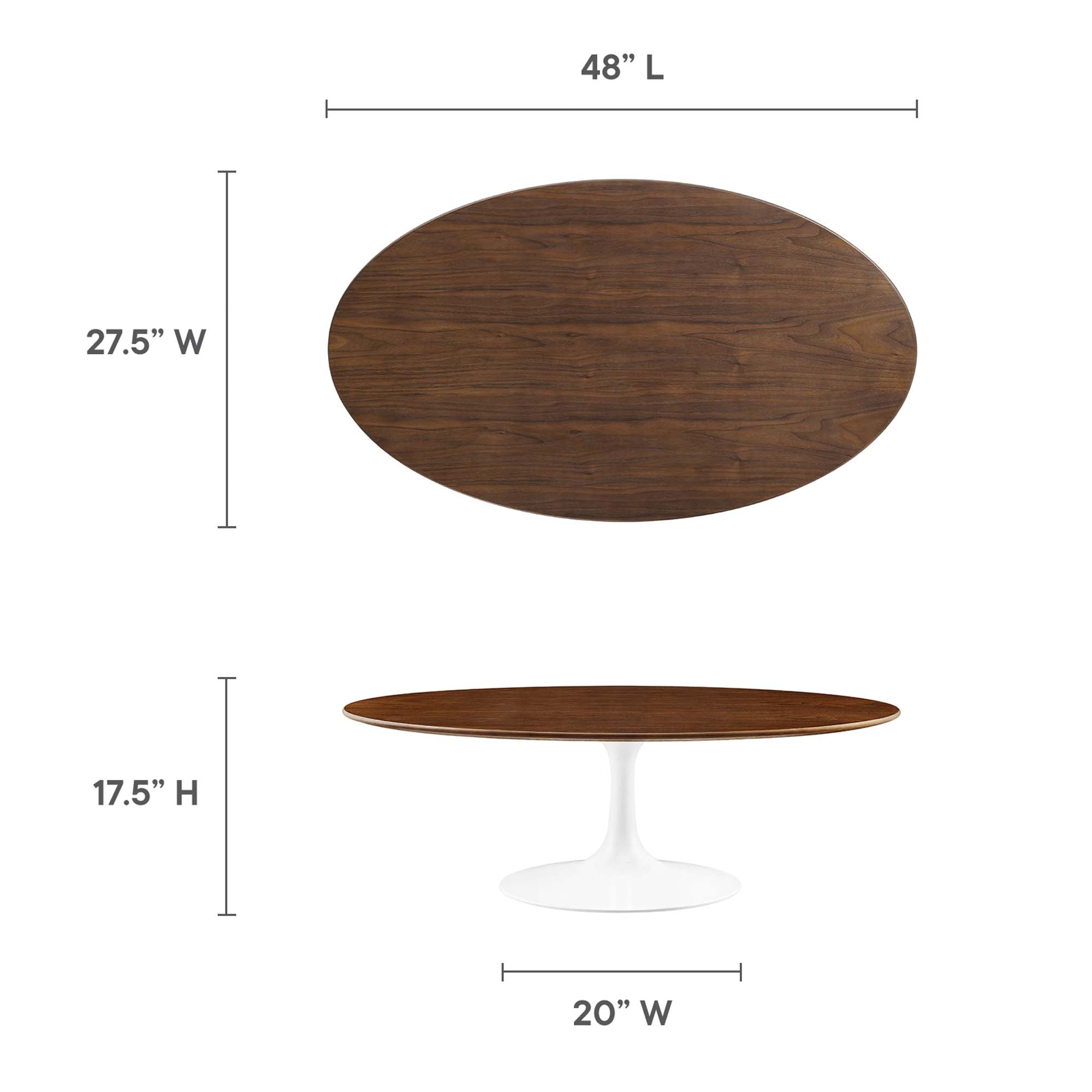 Oval-Shaped Wood Coffee Table
