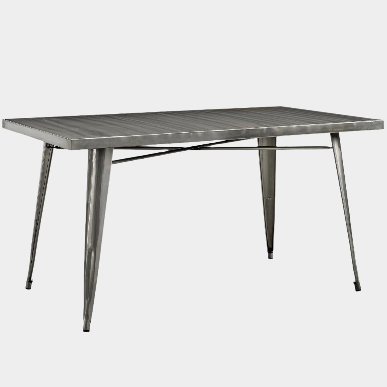 Alacrity Rectangle Metal Dining Table in Gunmetal