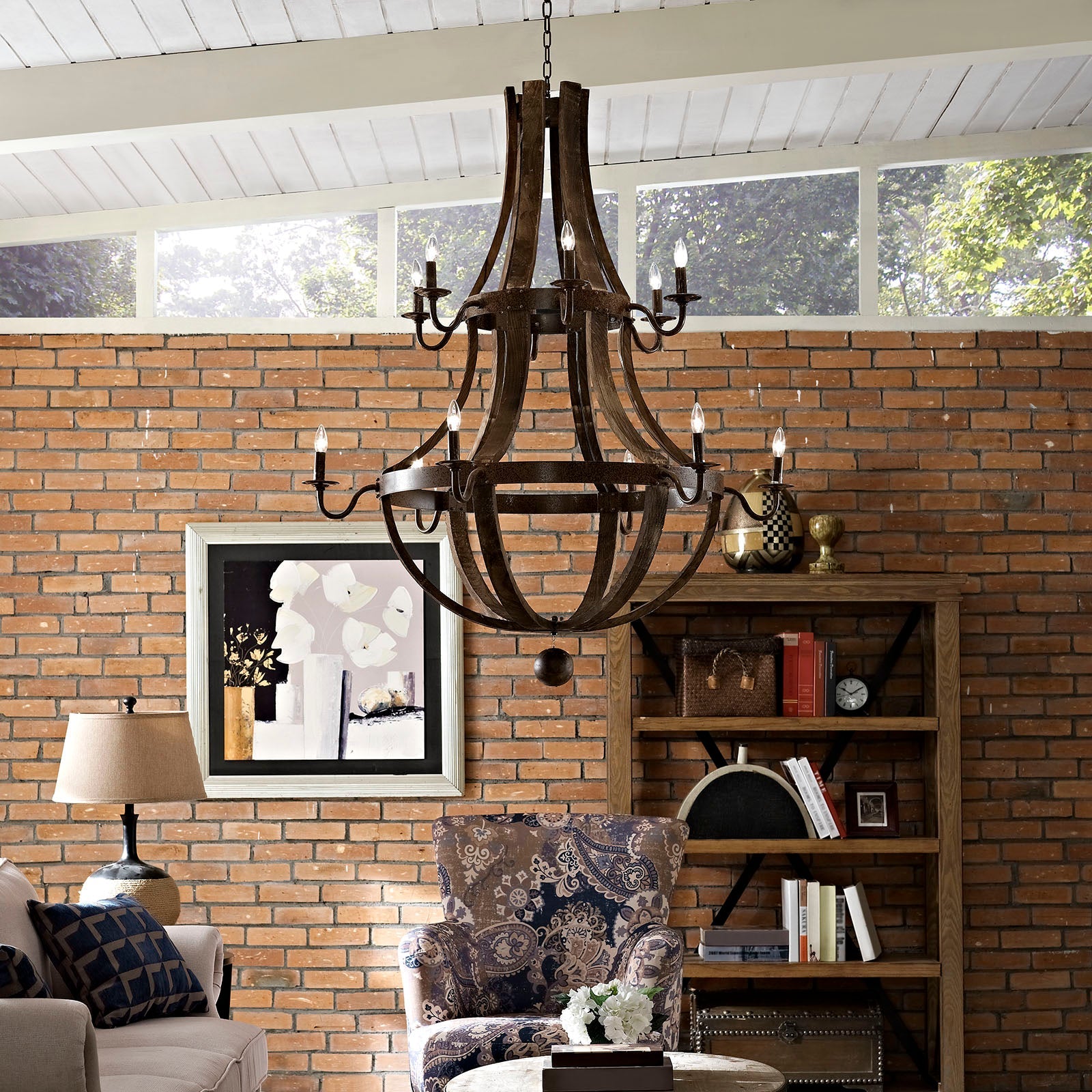 Trebuchet Chandelier in Brown