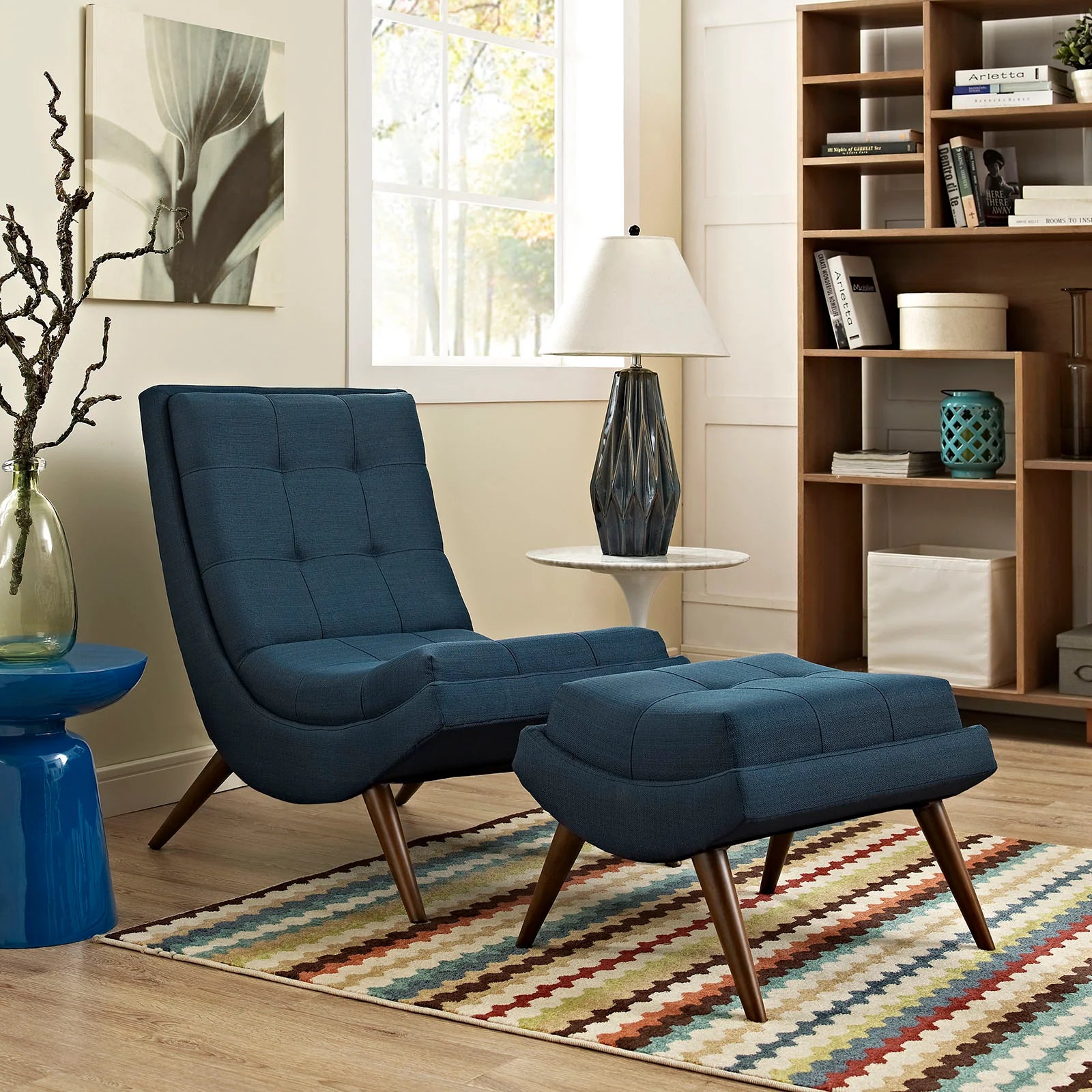 Chaise pivotante en tissu velours et bois Astral Performance