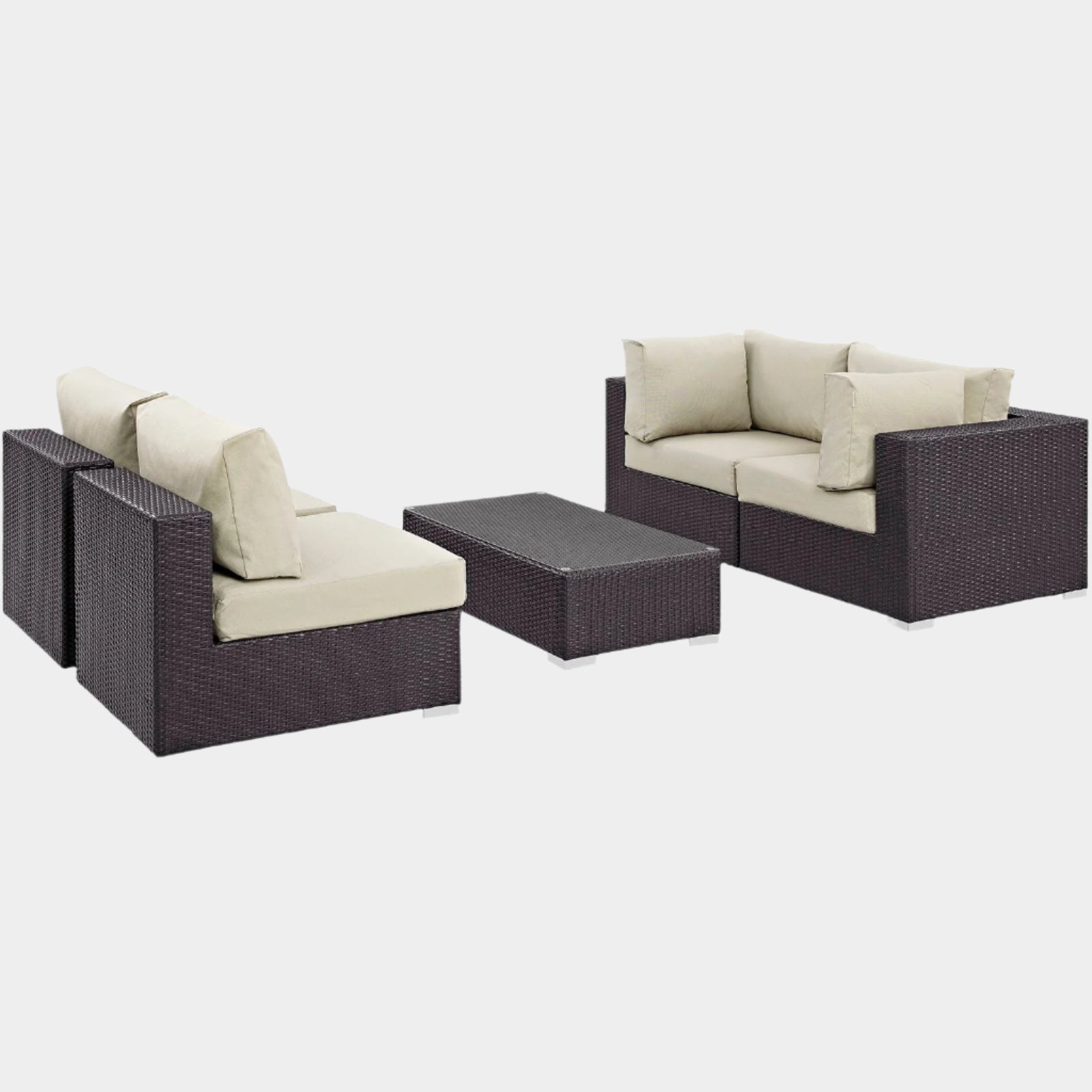 Convene 5 Piece Outdoor Patio Sectional Set