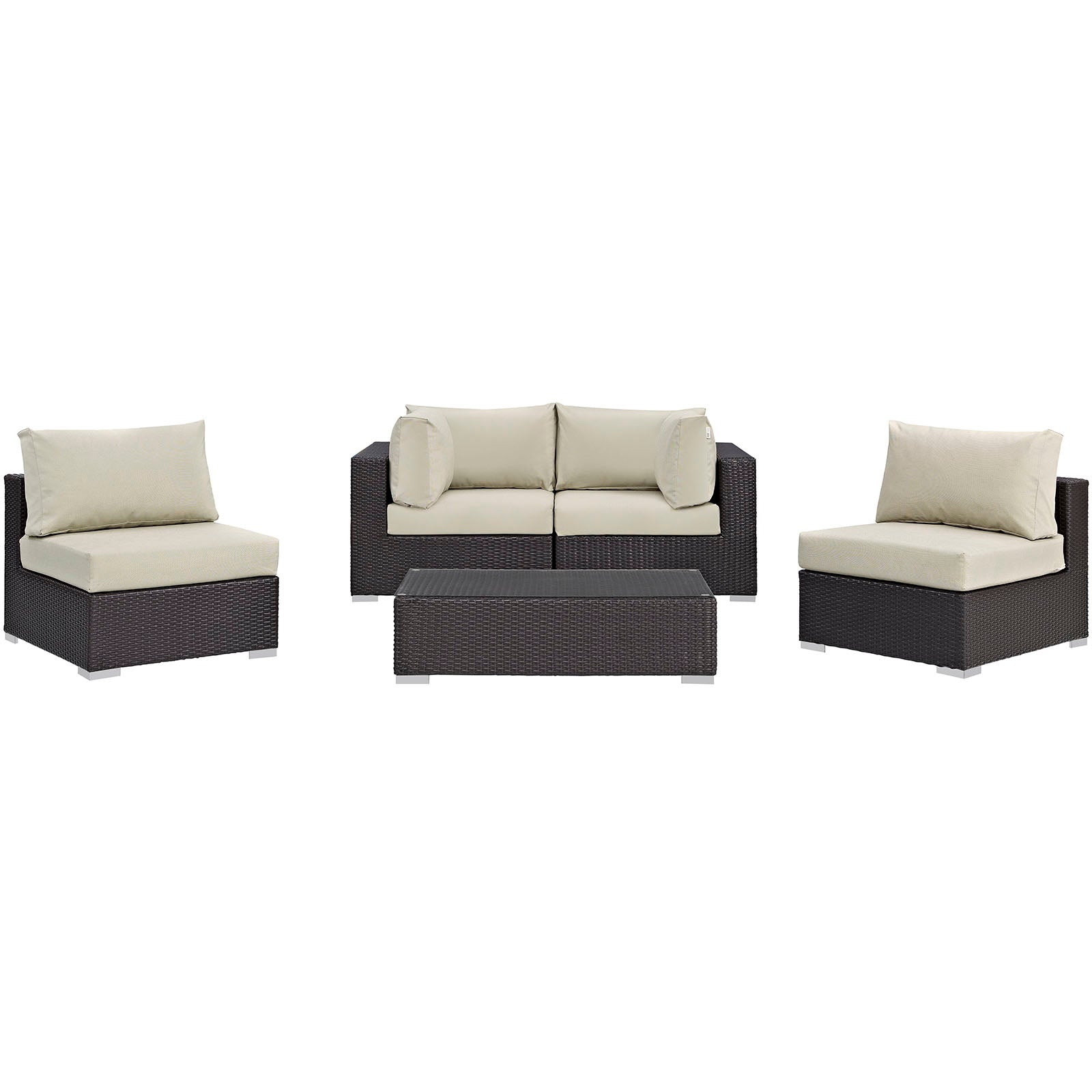 Convene 5 Piece Outdoor Patio Sectional Set