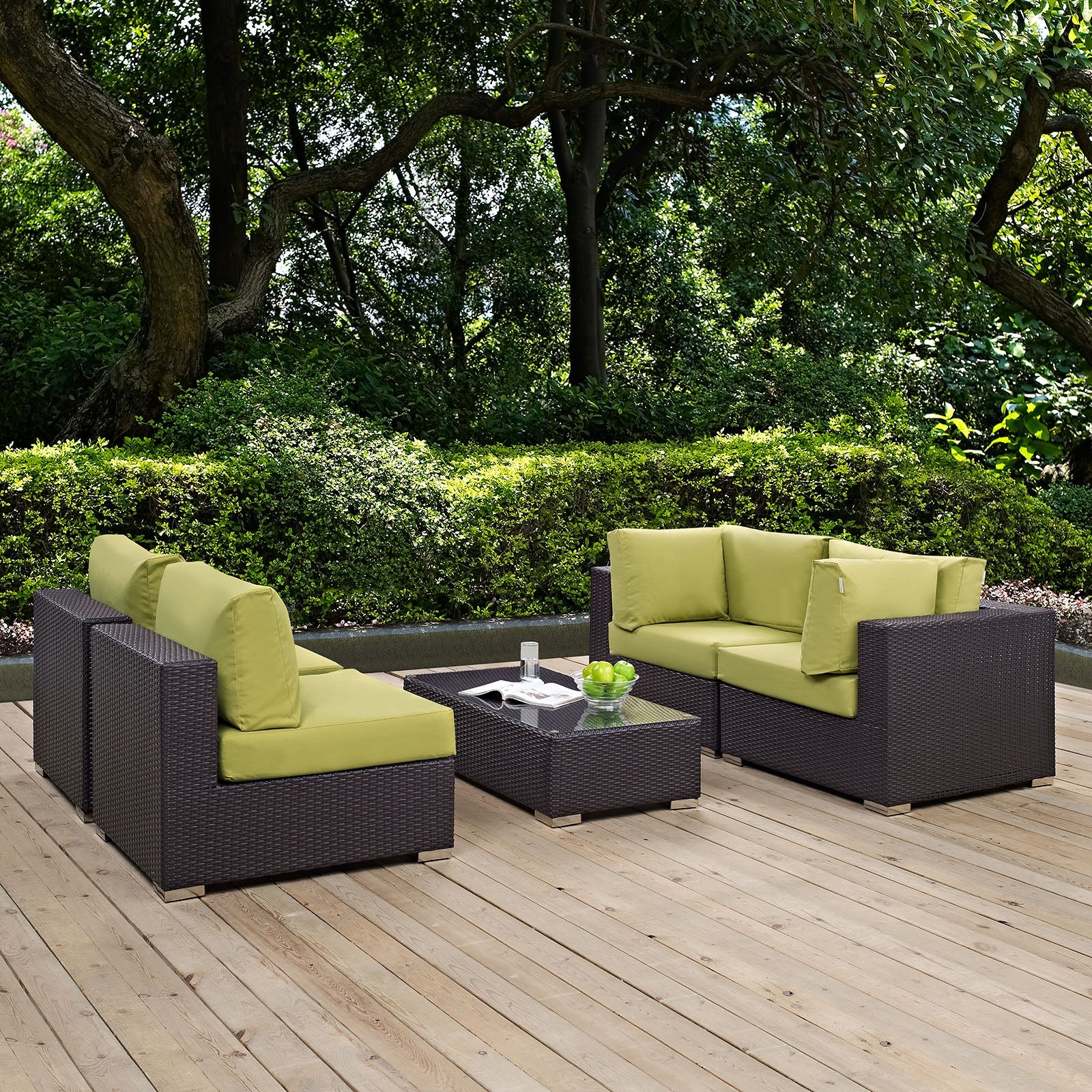 Convene 5 Piece Outdoor Patio Sectional Set