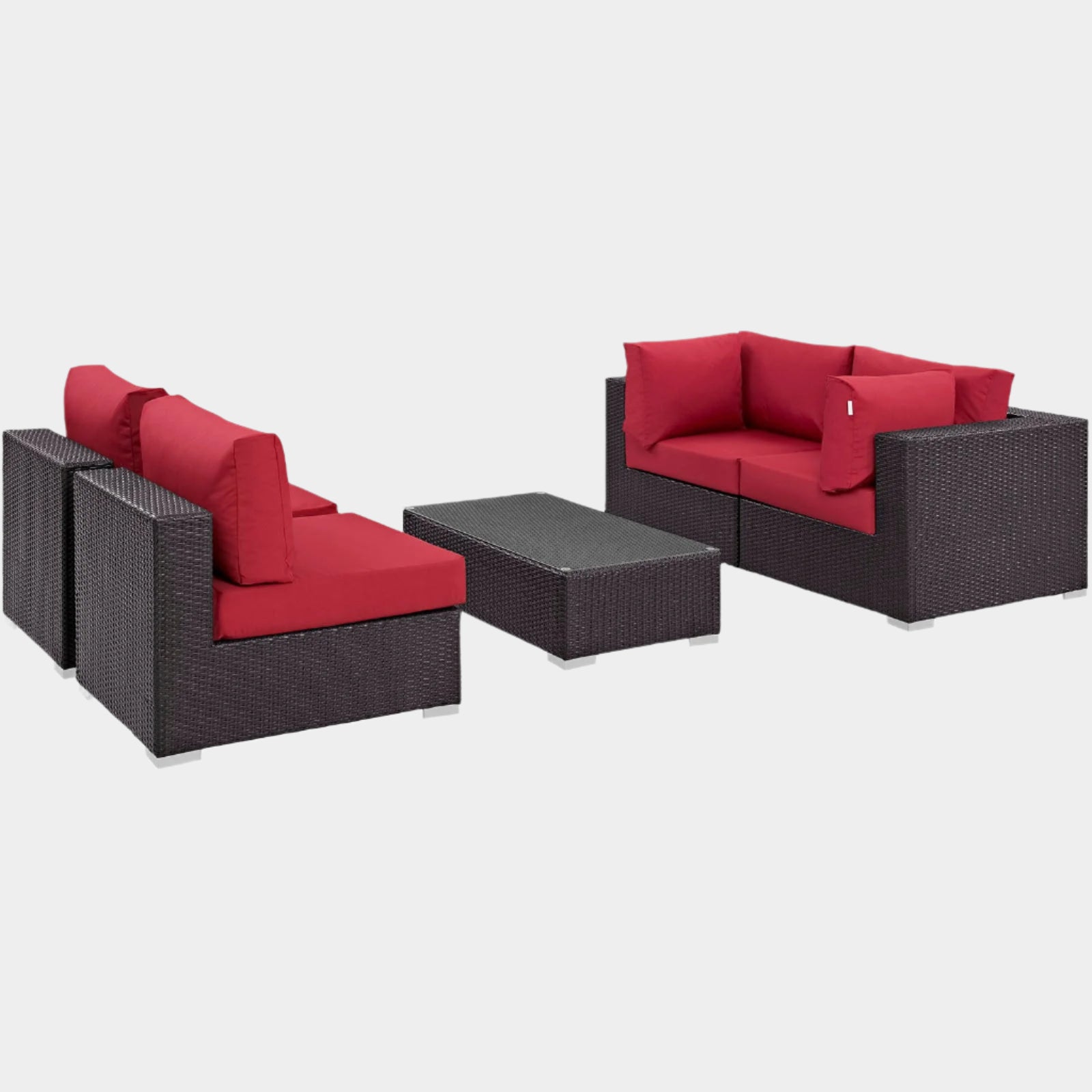 Convene 5 Piece Outdoor Patio Sectional Set