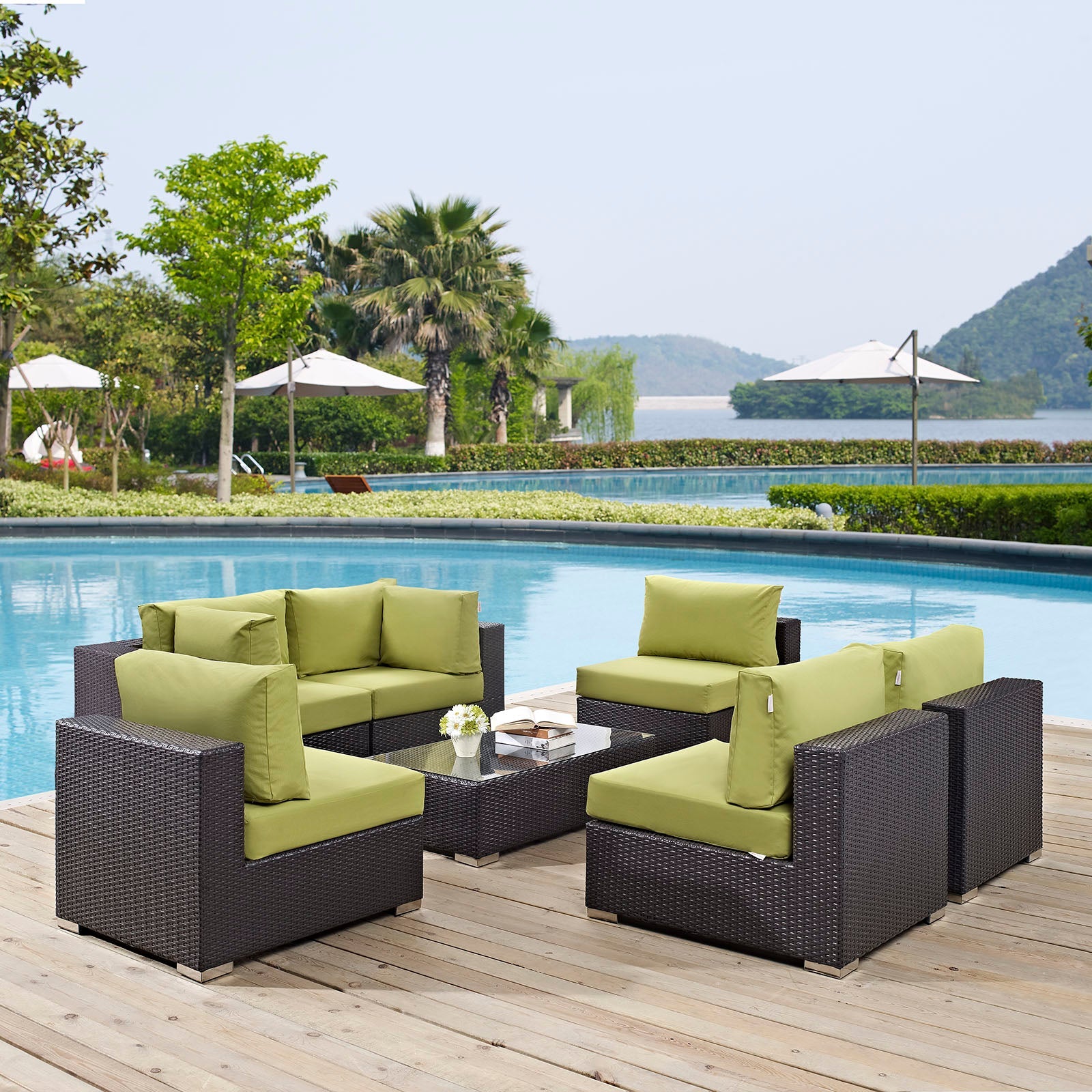 Convene 7 Piece Outdoor Patio Sectional Set