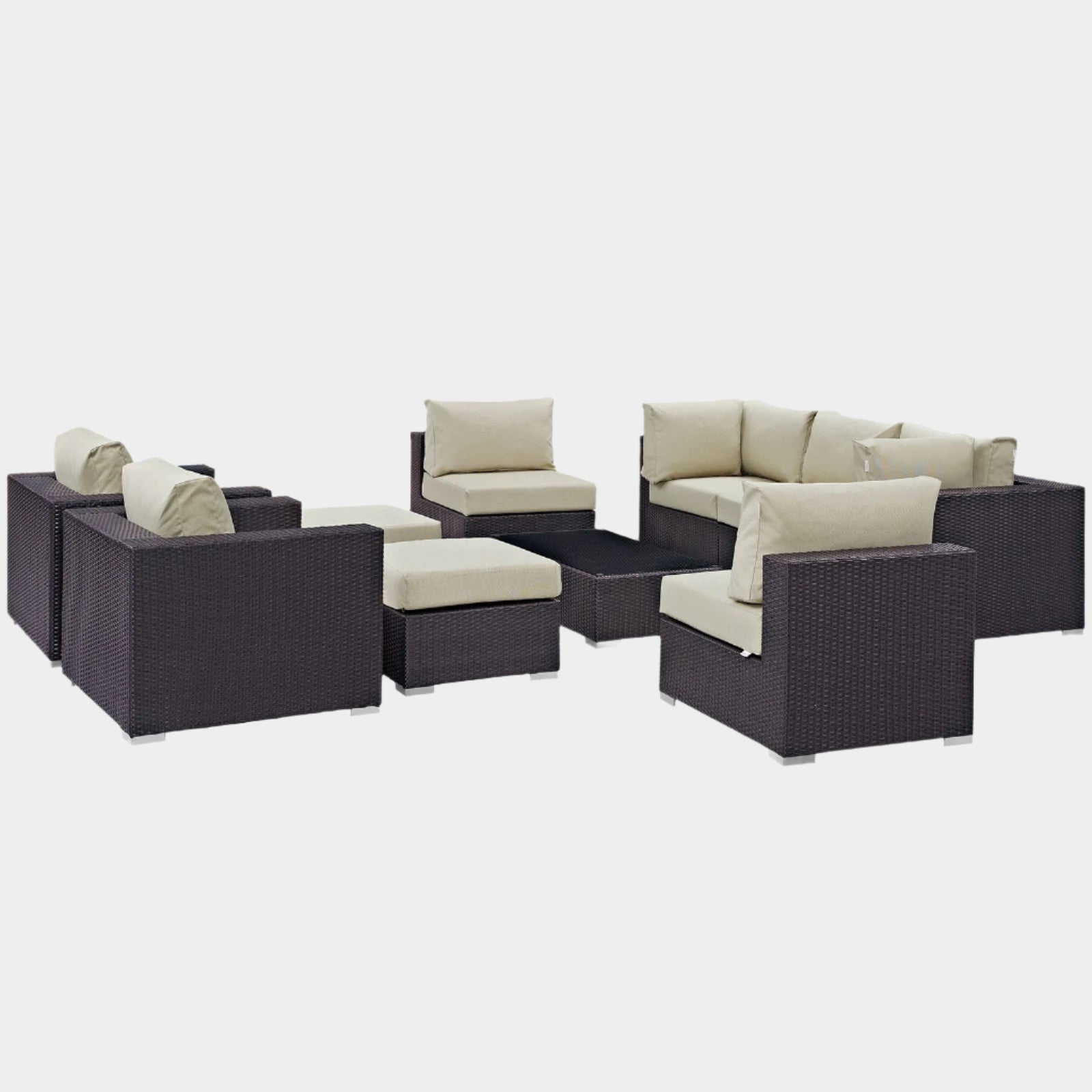 Convene 5 Piece Outdoor Patio Sectional Set