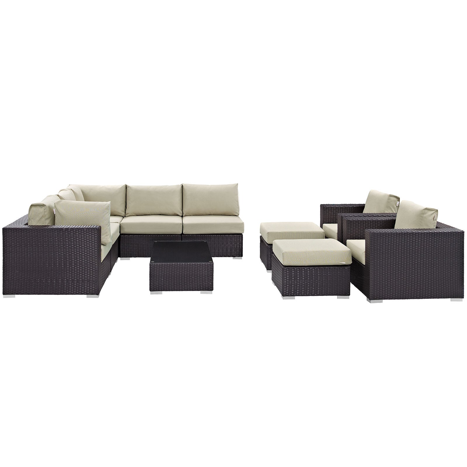 Convene 5 Piece Outdoor Patio Sectional Set