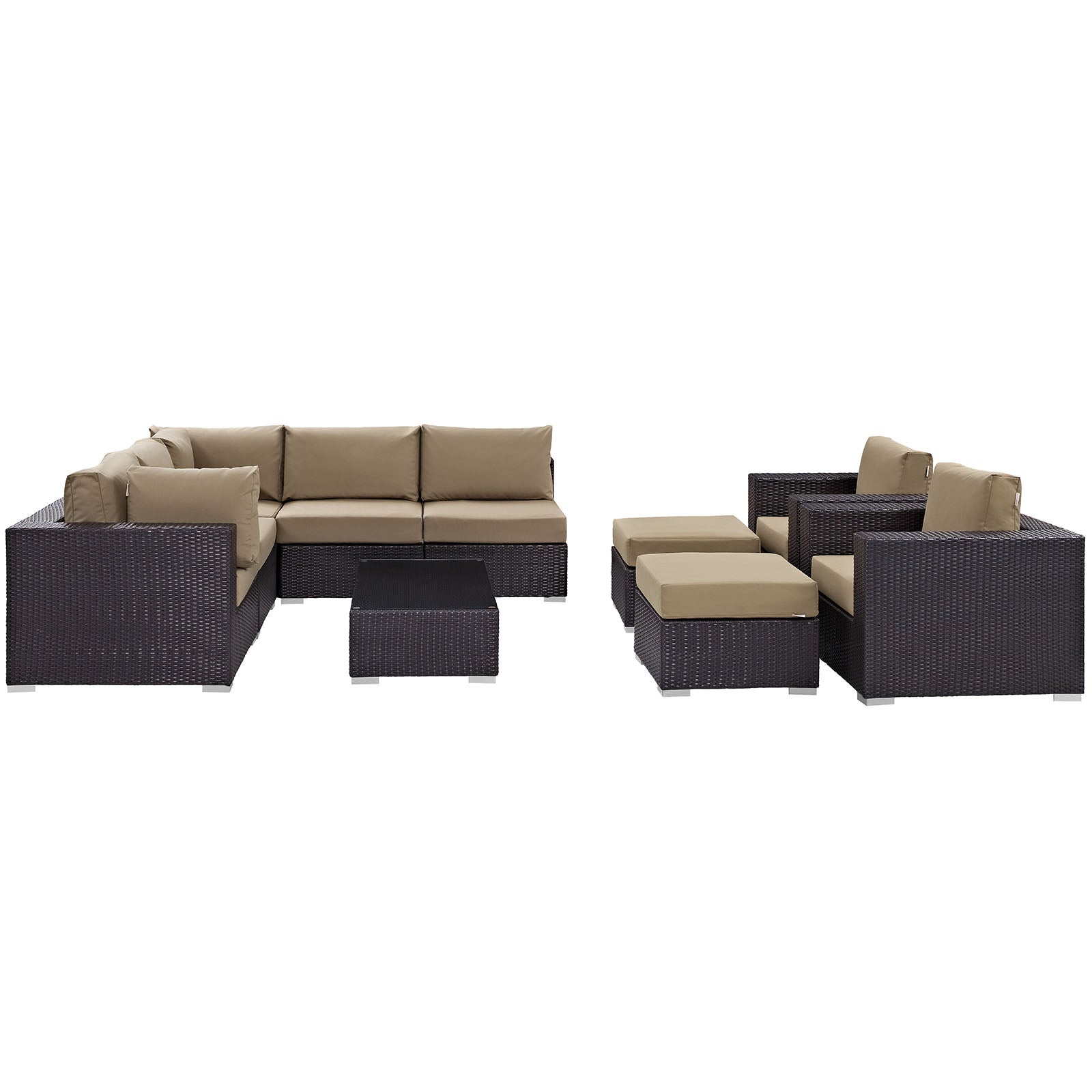 Convene 5 Piece Outdoor Patio Sectional Set