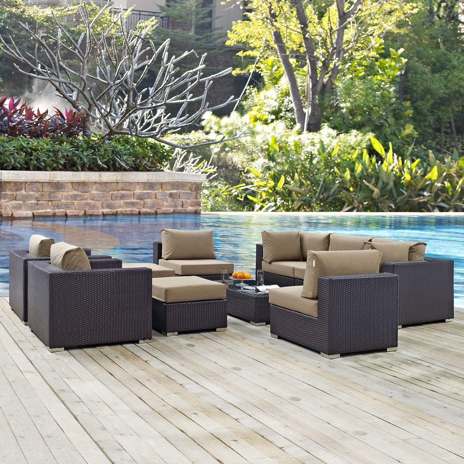 Convene 5 Piece Outdoor Patio Sectional Set