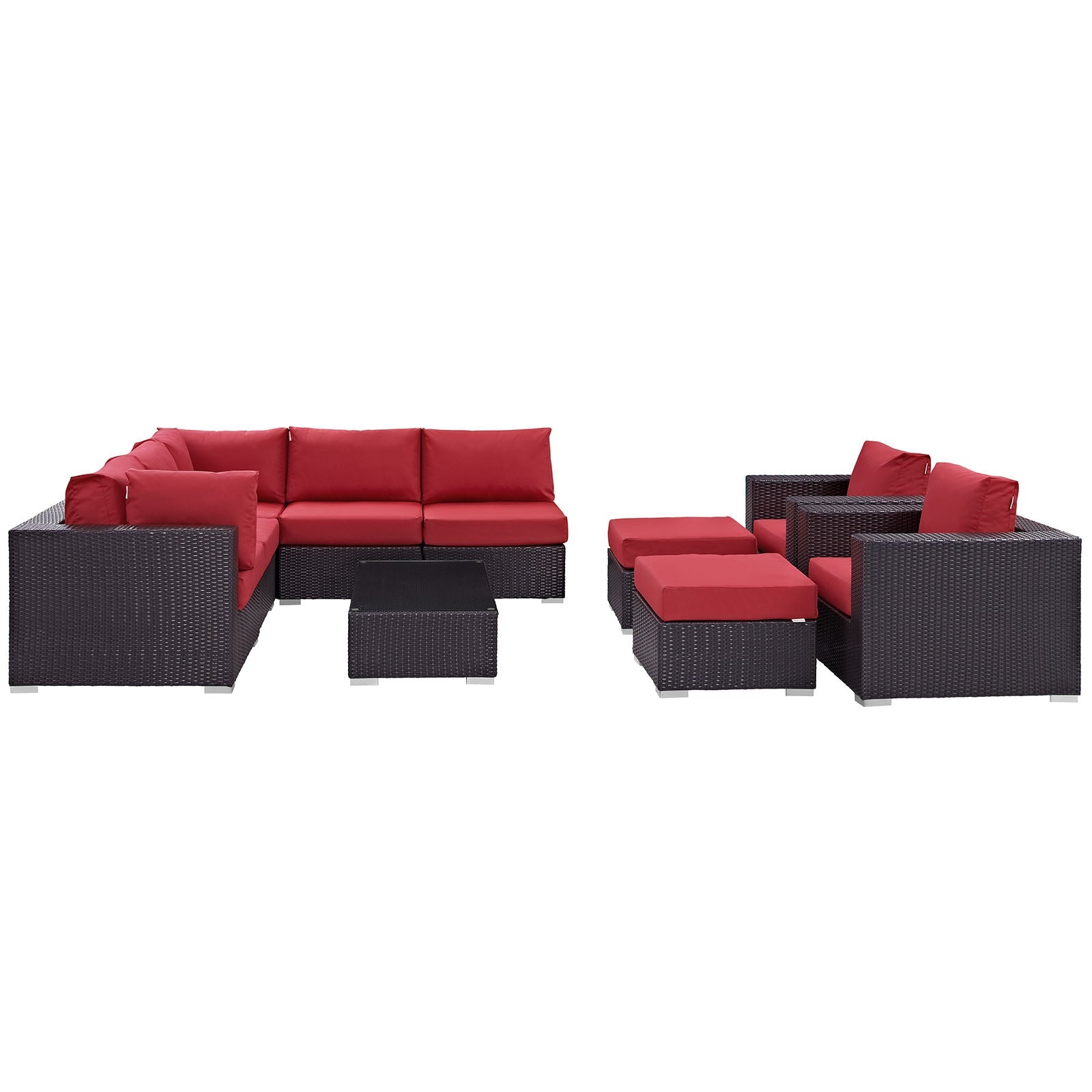 Convene 5 Piece Outdoor Patio Sectional Set