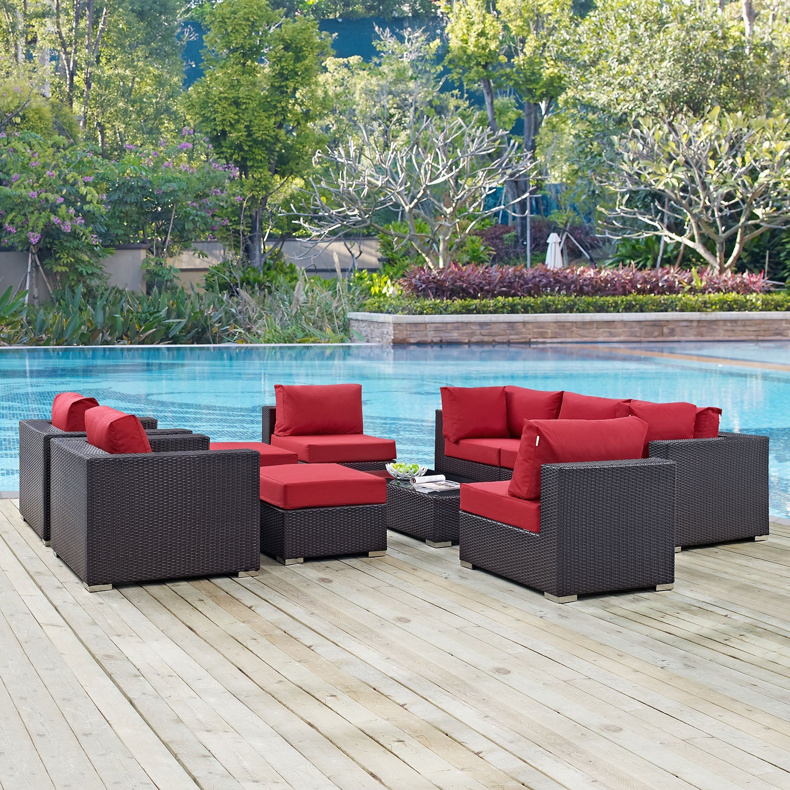 Convene 5 Piece Outdoor Patio Sectional Set