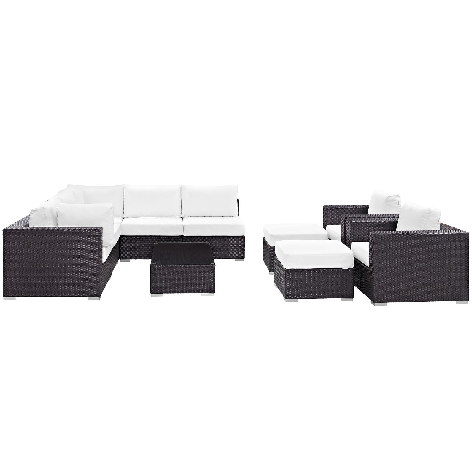 Convene 5 Piece Outdoor Patio Sectional Set