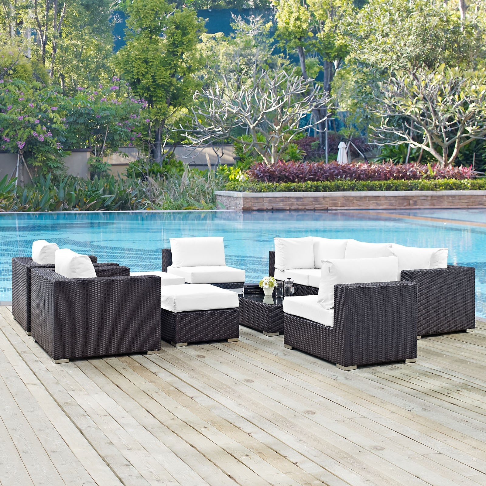 Convene 5 Piece Outdoor Patio Sectional Set