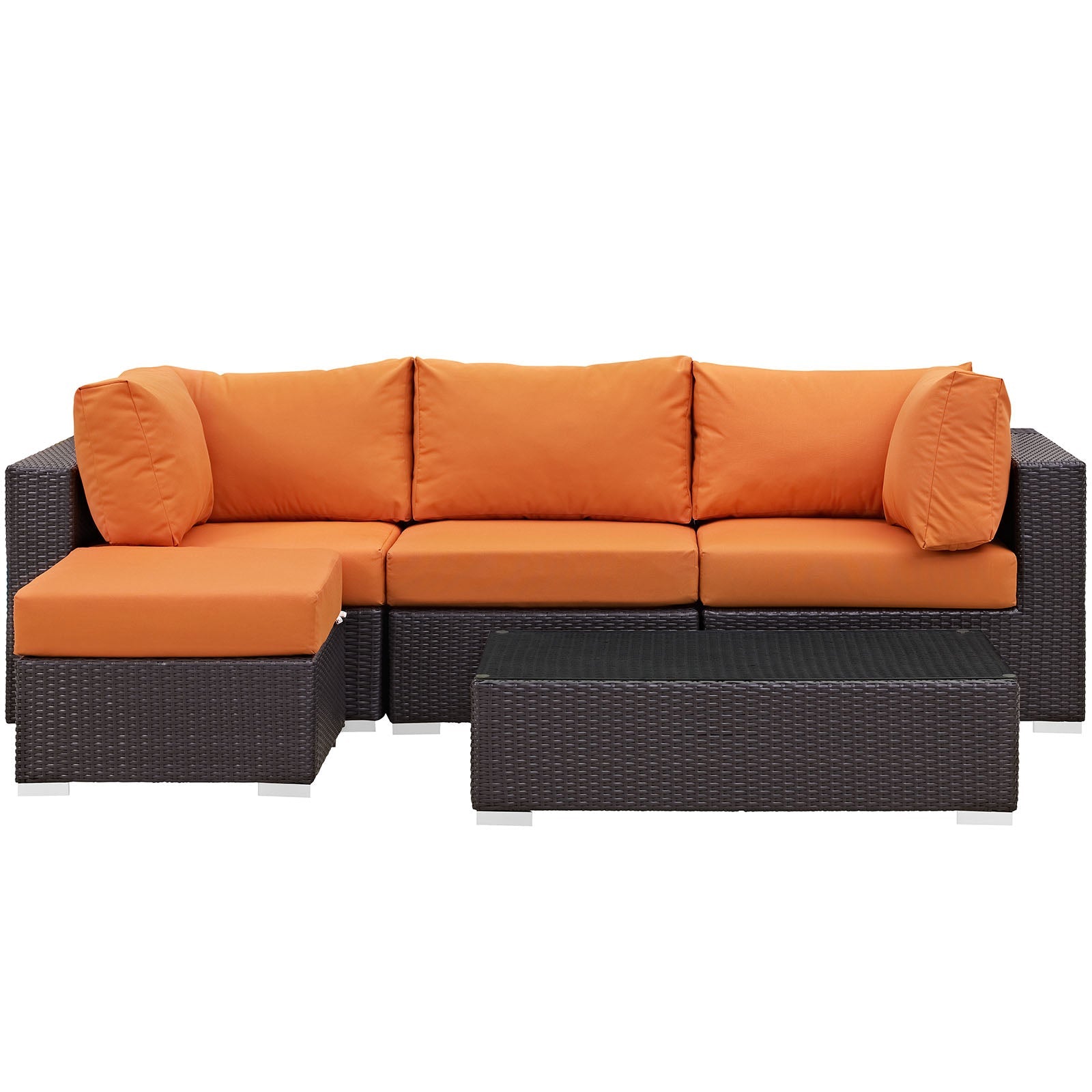 Convene 5 Piece Outdoor Patio Sectional Set