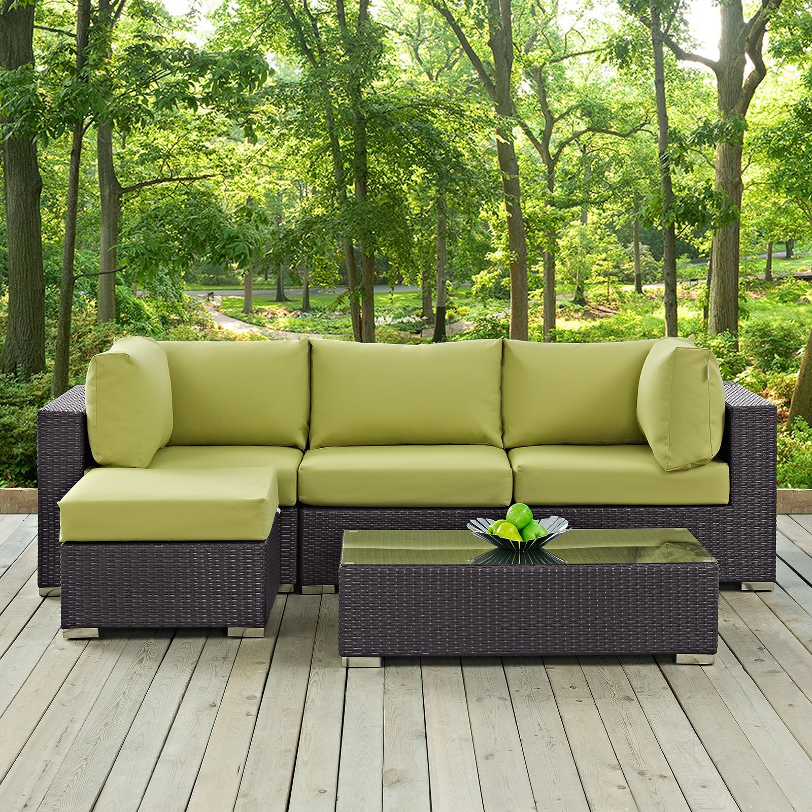 Convene 5 Piece Outdoor Patio Sectional Set