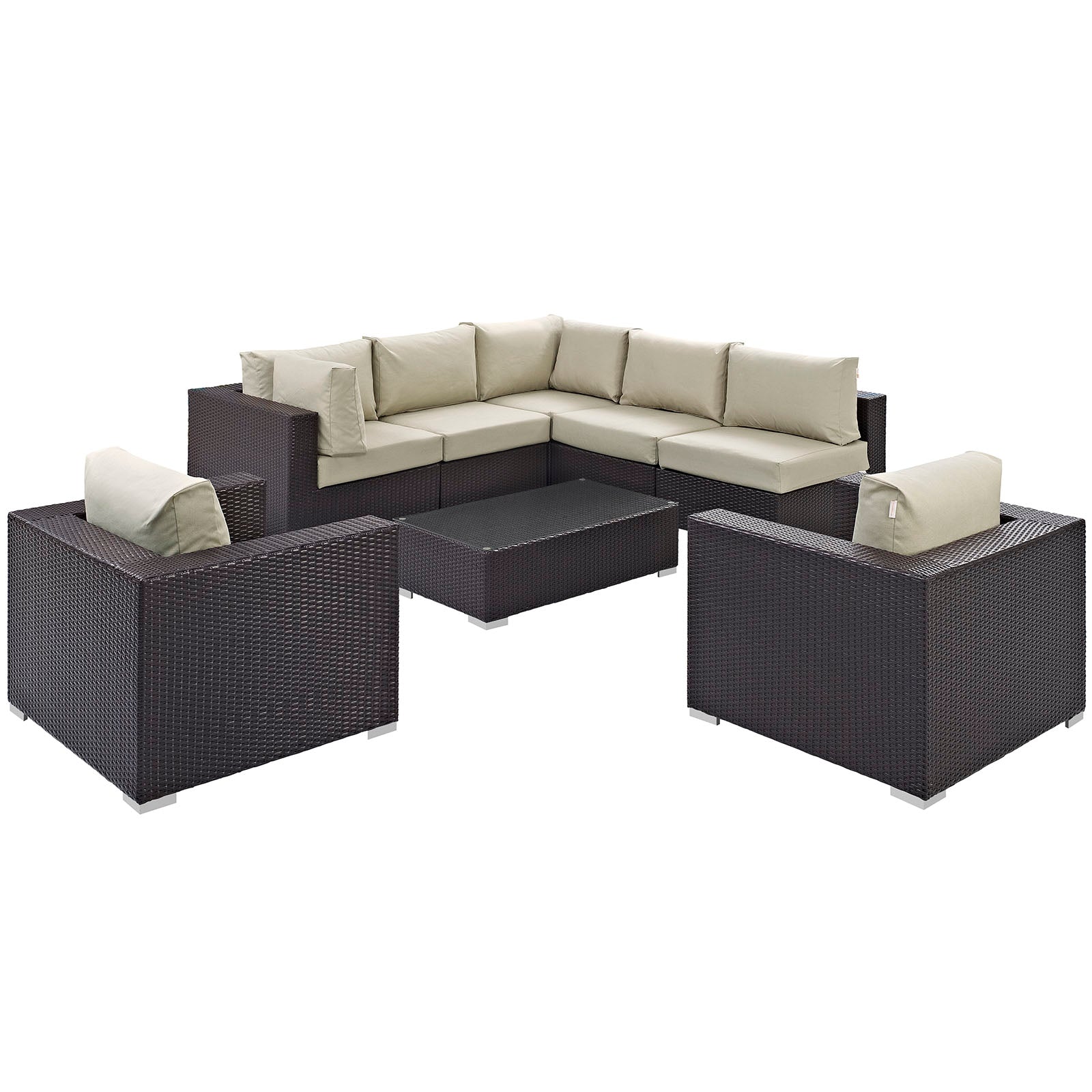 Convene 8 Piece Outdoor Patio Sectional Set