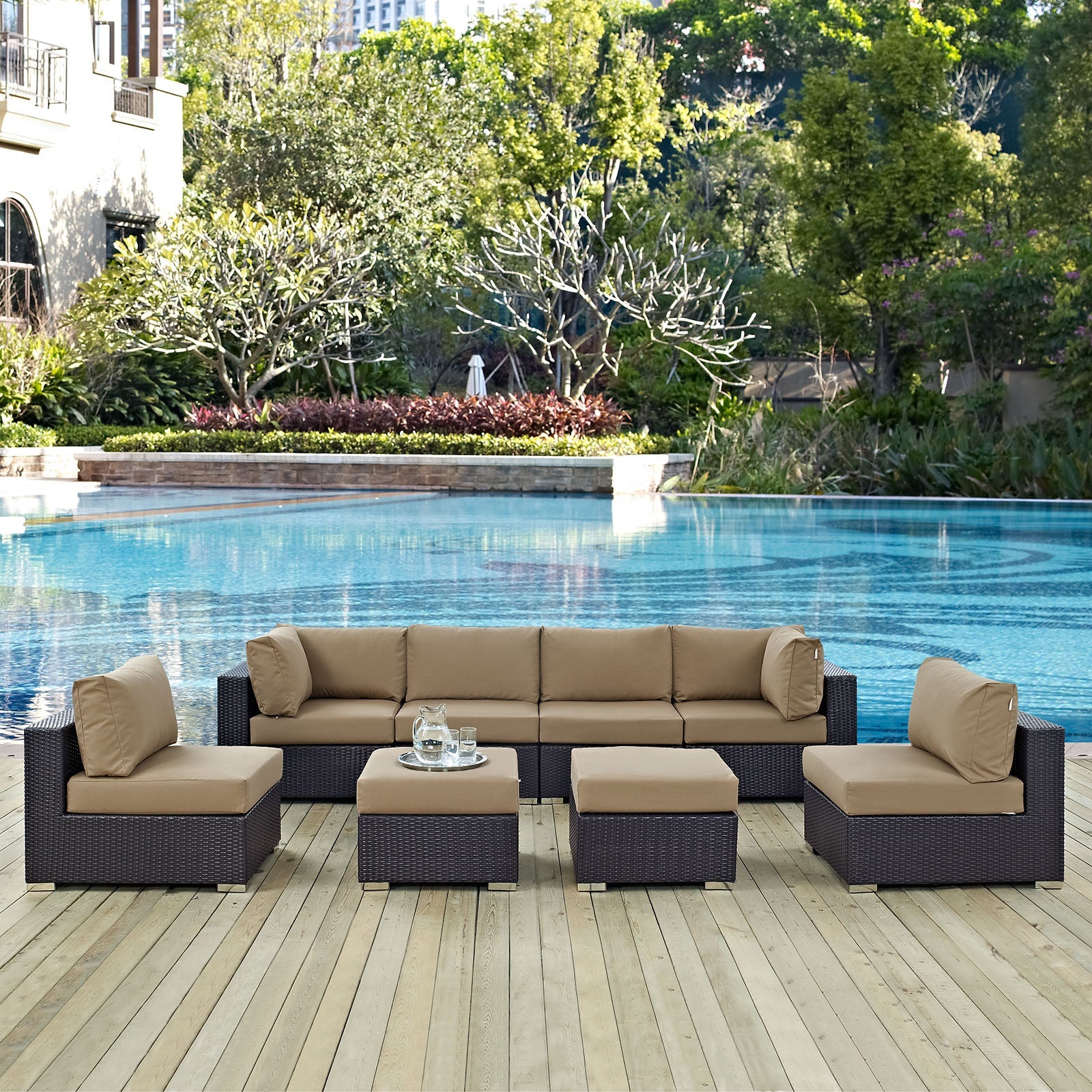 Convene 8 Piece Outdoor Patio Sectional Set