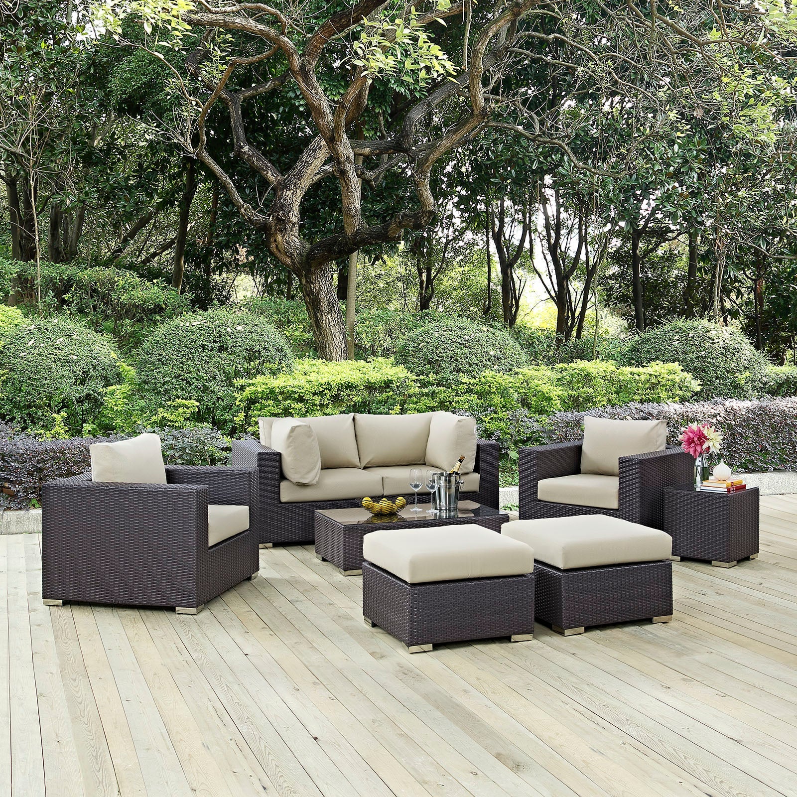 Convene 8 Piece Outdoor Patio Sectional Set