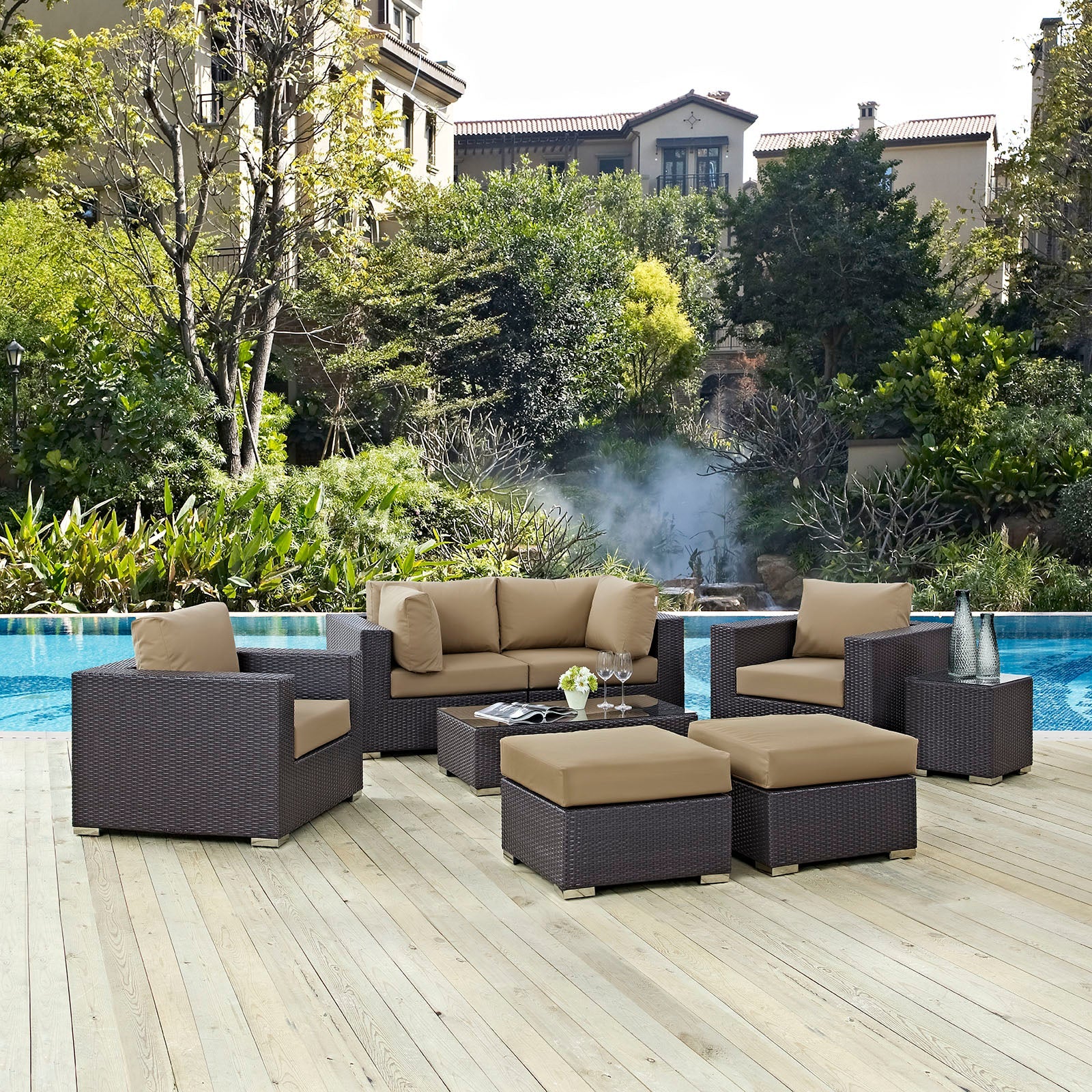 Convene 8 Piece Outdoor Patio Sectional Set