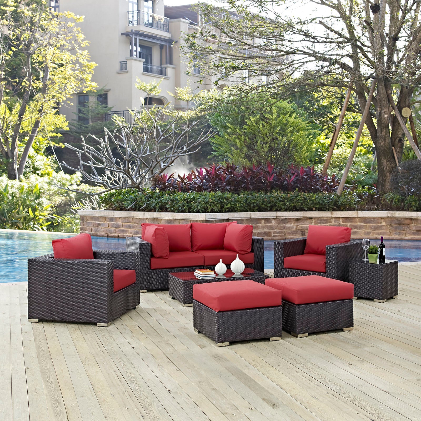 Convene 8 Piece Outdoor Patio Sectional Set