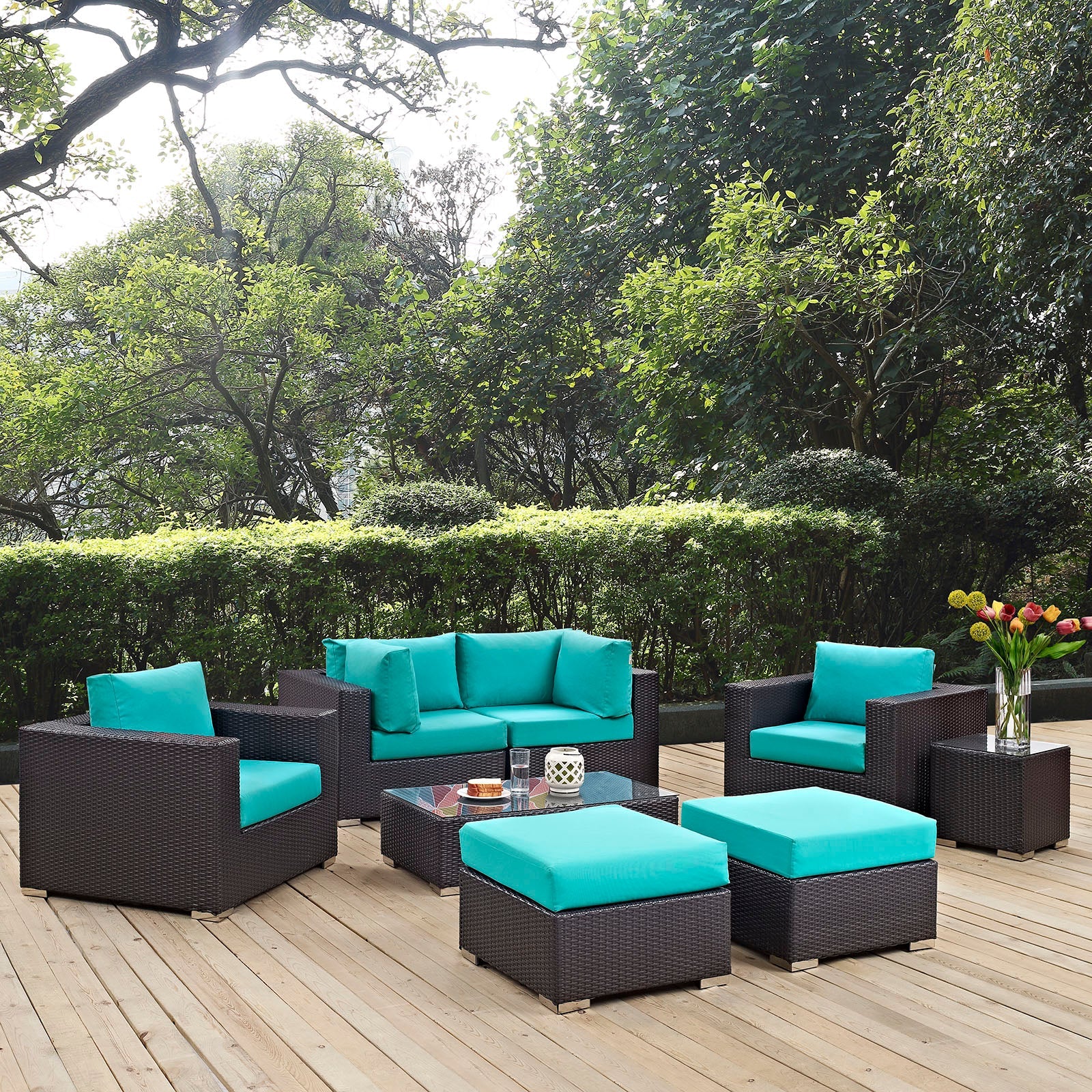 Convene 8 Piece Outdoor Patio Sectional Set