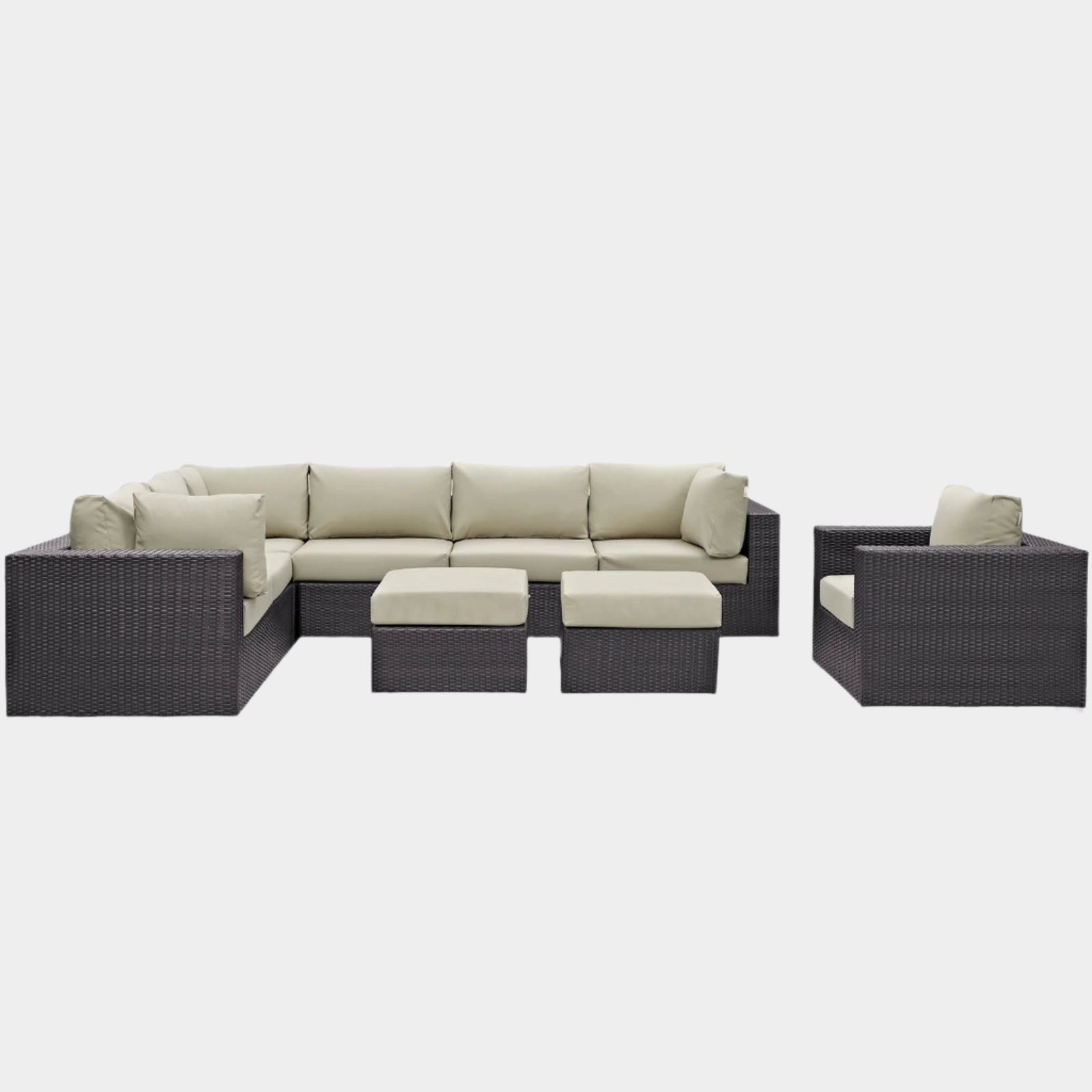 Convene 9 Piece Outdoor Patio Sectional Set