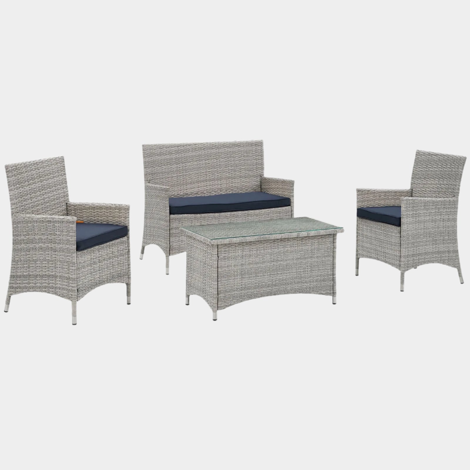 Bridge 4 Piece Outdoor Patio Patio Conversation Set