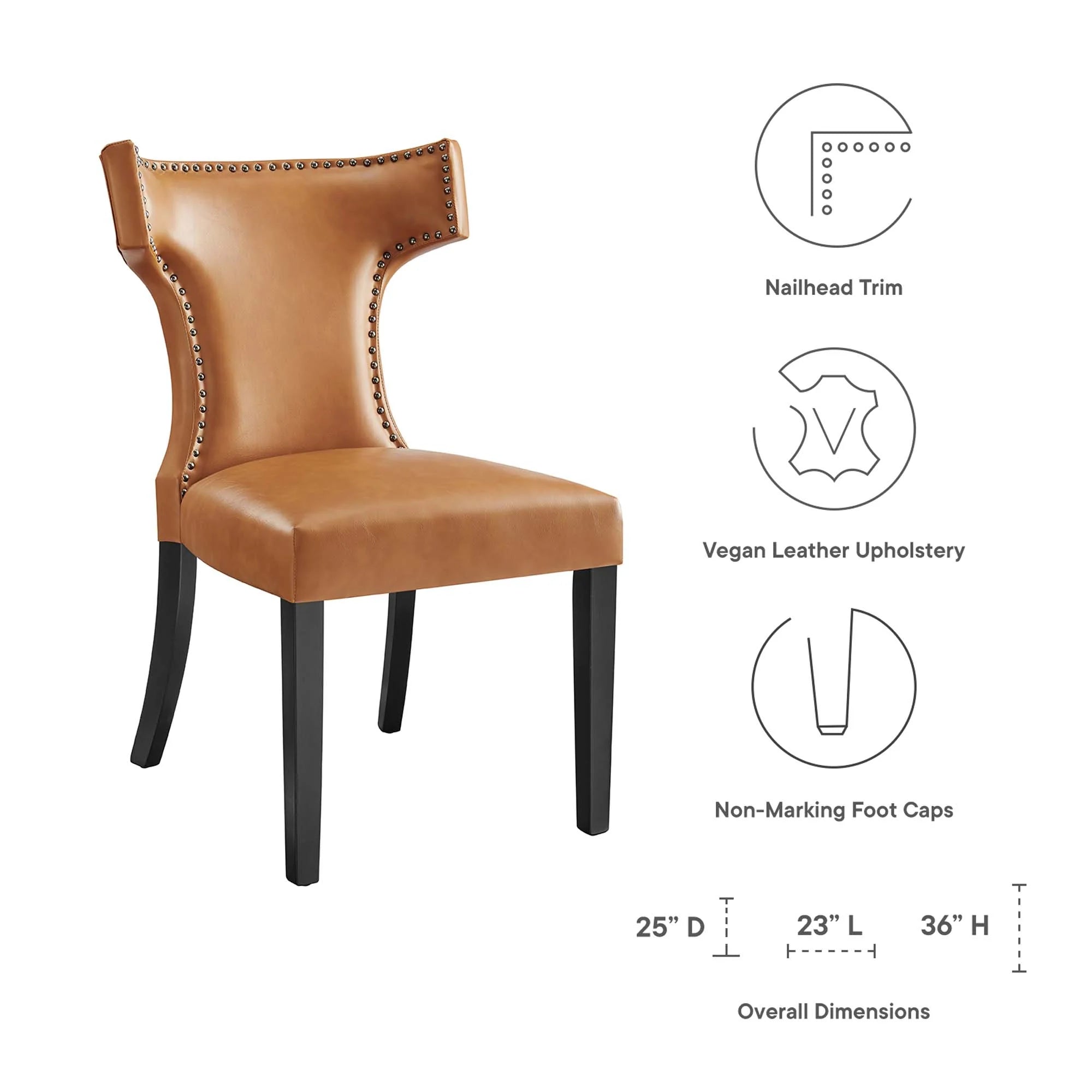 Curve Vegan Leather Dining Chair