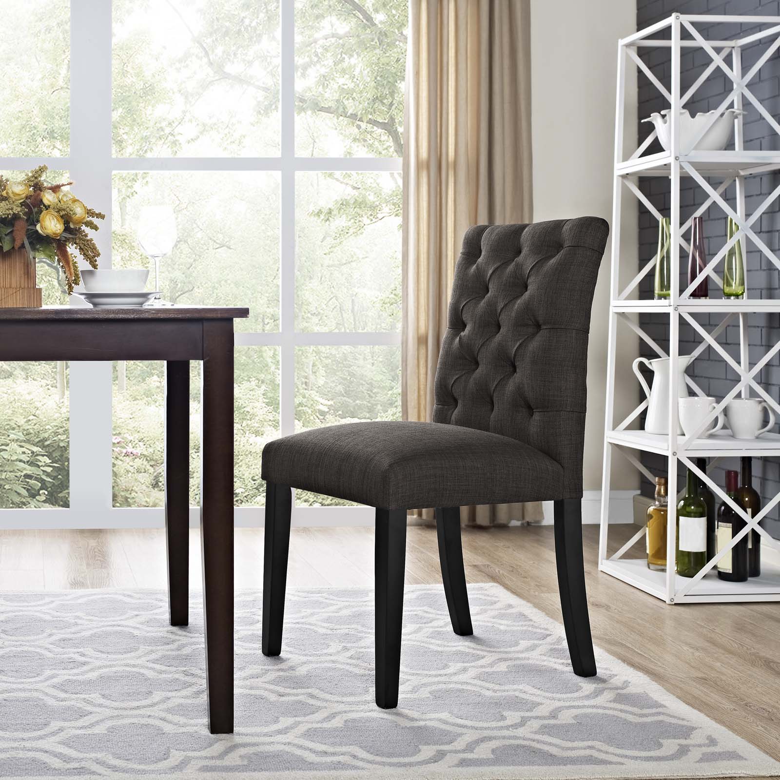 Duchess Button Tufted Fabric Dining Chair