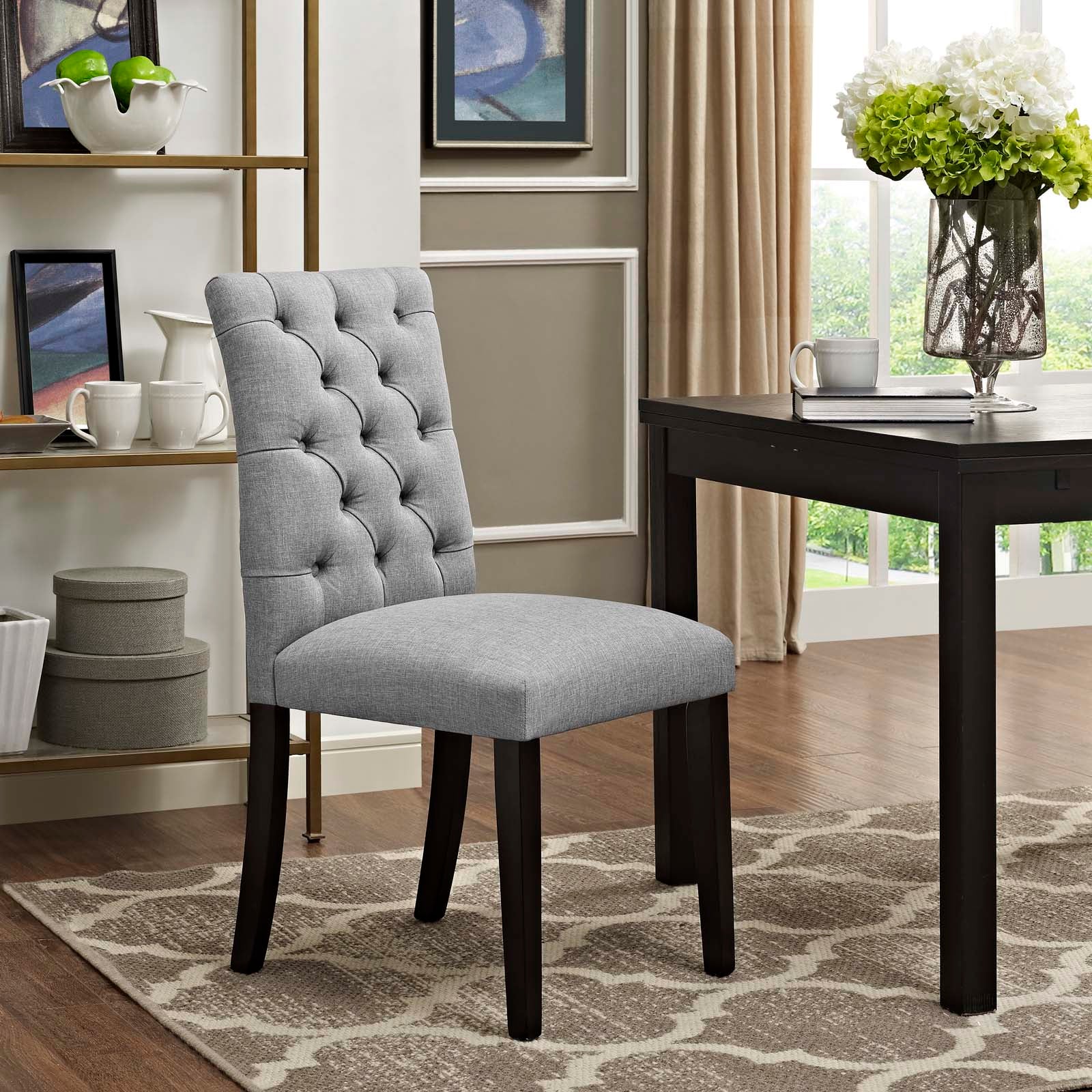 Duchess Button Tufted Fabric Dining Chair