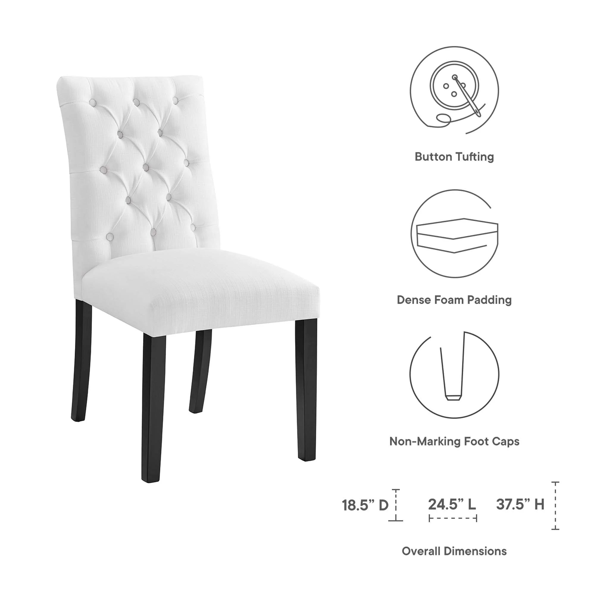 Duchess Button Tufted Fabric Dining Chair