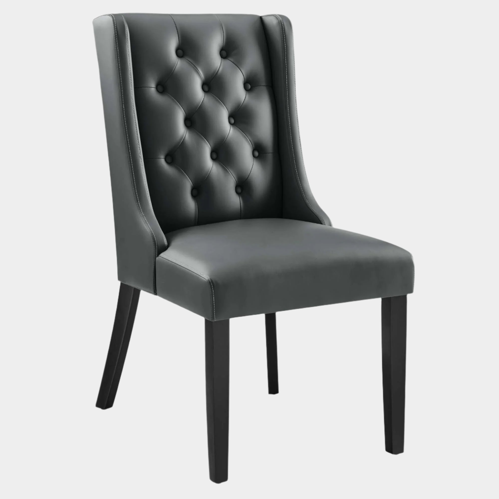 Baronet Button Tufted Vegan Leather Dining Chair