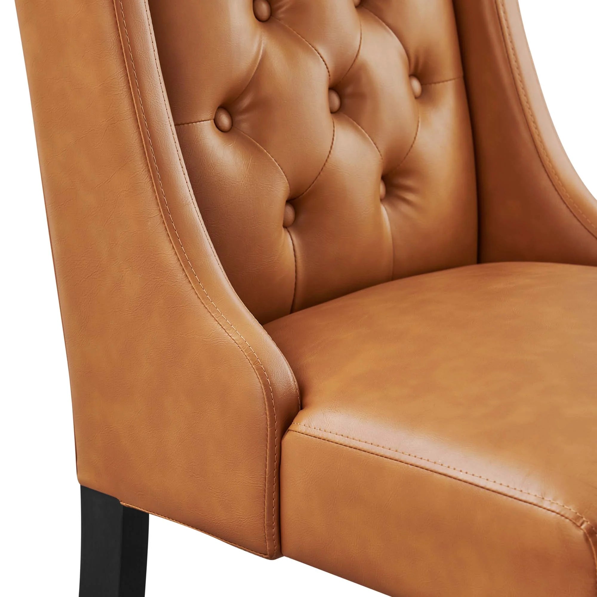 Baronet Button Tufted Vegan Leather Dining Chair