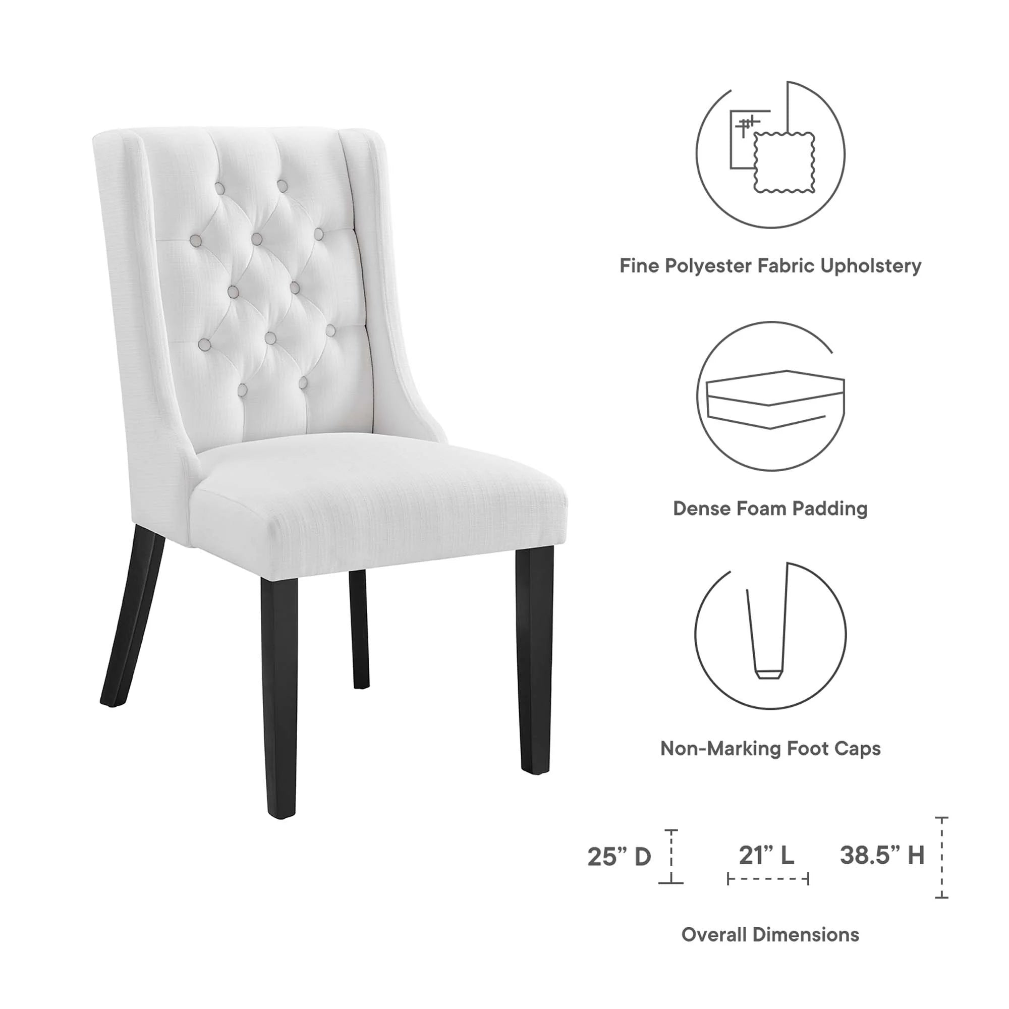 Baronet Button Tufted Fabric Dining Chair